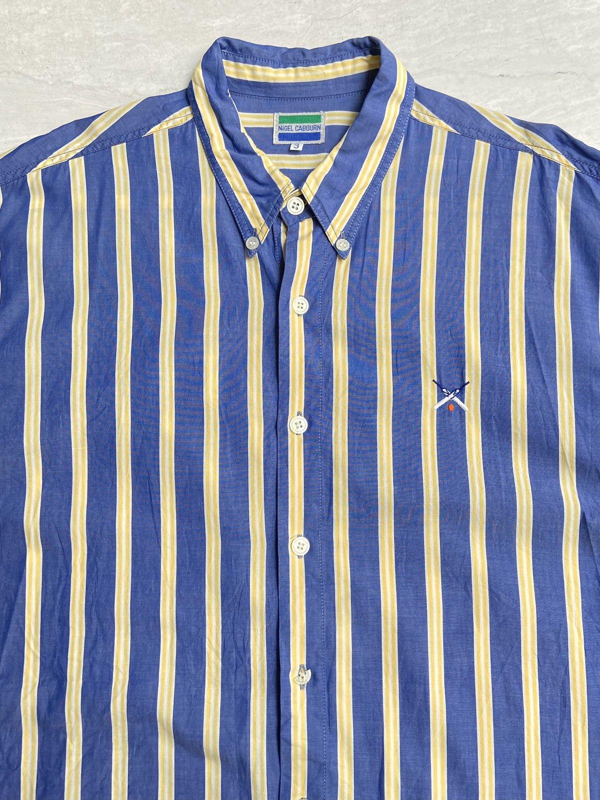 Nigel Cabourn NIGEL CABOURN Blue Striped Shirt Size US XL / EU 56 / 4 - 3 Thumbnail