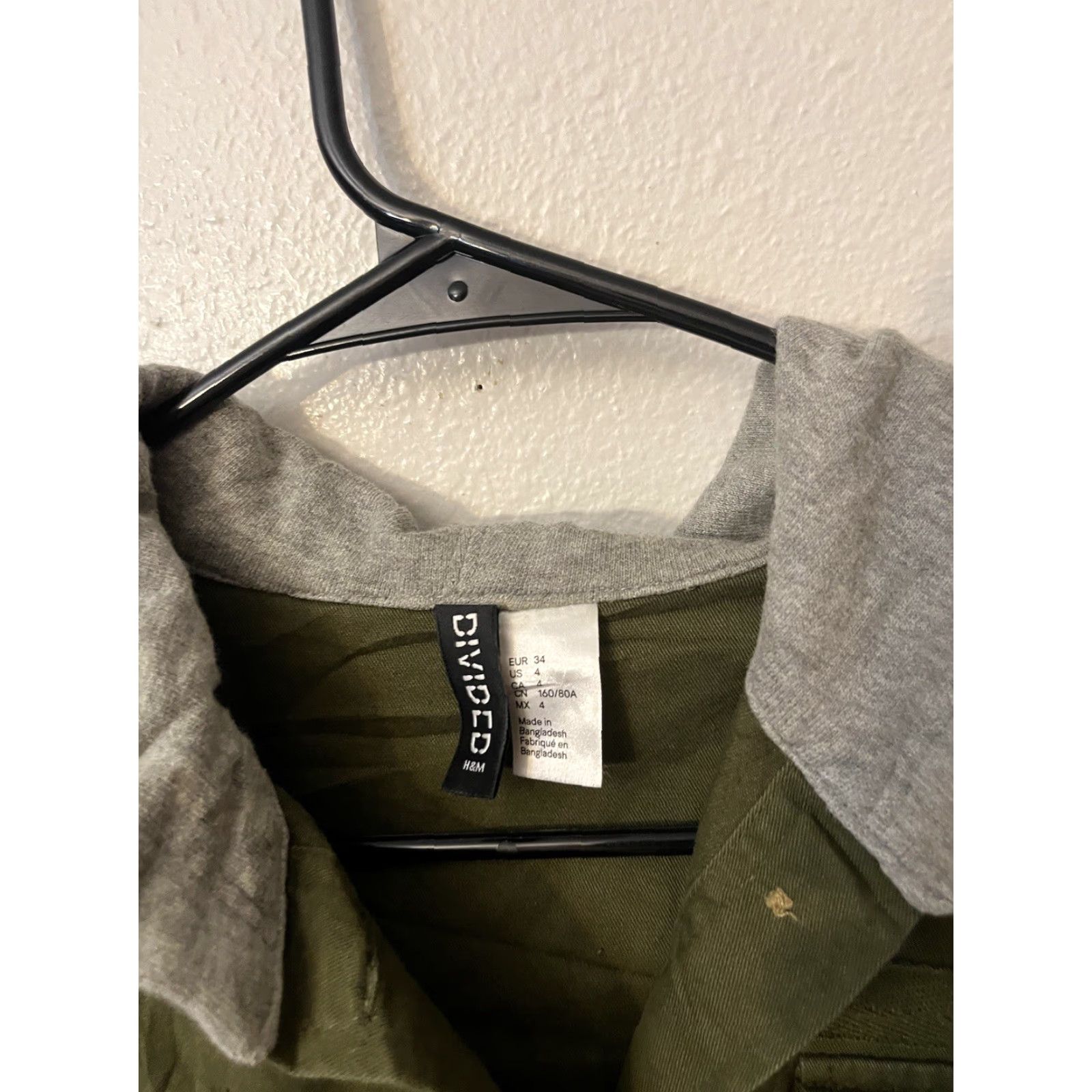 H&M VINTAGE H&M Womens Military Style Cargo Jacket Short Cotton Denim Fall Spring Casual 80s Army Green Hooded Size 4 Women Size S / US 4 / IT 40 - 3 Thumbnail