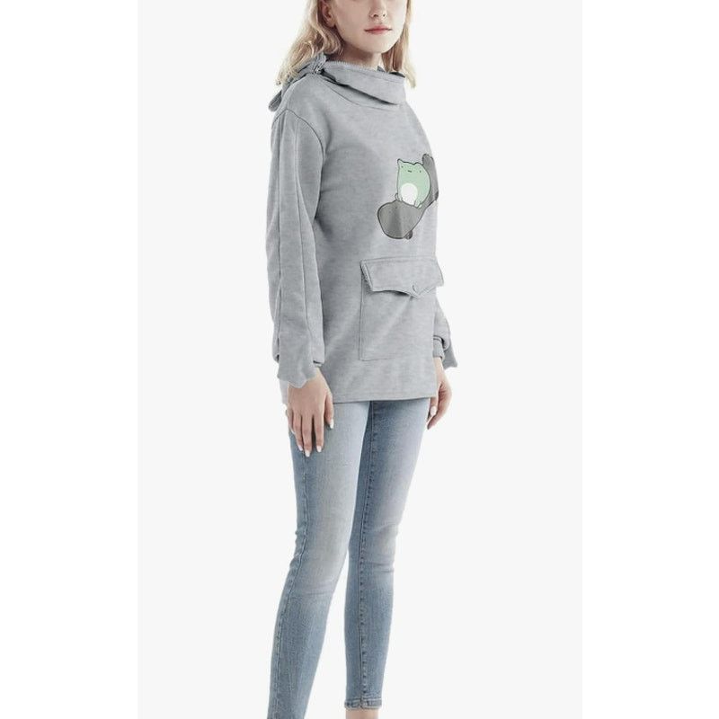 The Unbranded Brand Frog Oversized Graphic Hoodie Sweatshirt Pullover GRAY2XL Size XXL / US 16-18 / IT 52-54 - 5 Thumbnail