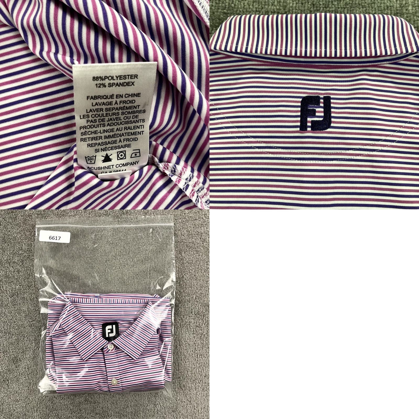 Footjoy FootJoy Polo Shirt Mens Large White Purple Striped Performance Bayside Golf S/S Polo Shirt Men Large White Purple Striped FootJoy S/S Golf Polo Shirt Size US L / EU 52-54 / 3 - 8 Thumbnail