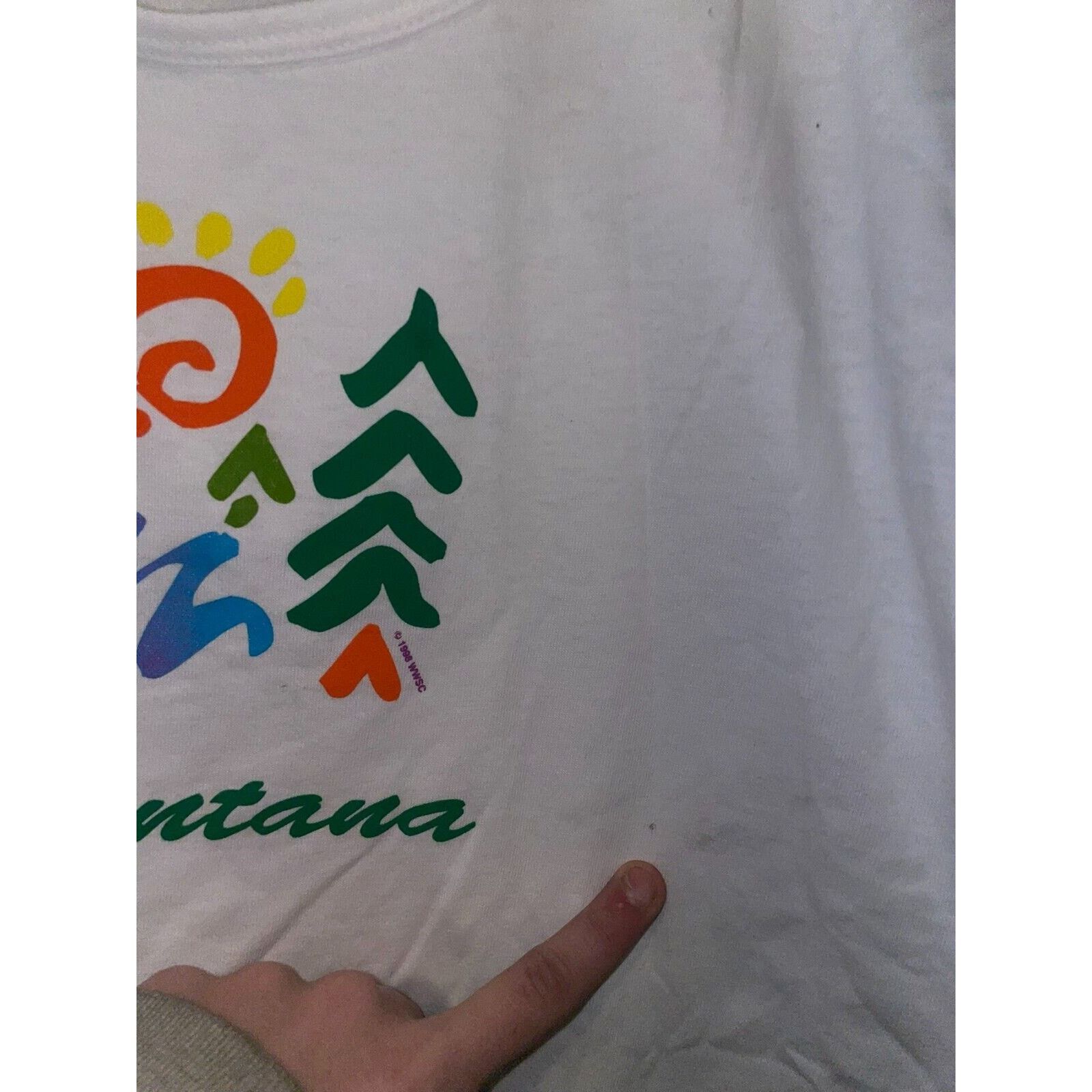 Vintage Womens Vintage Montana Shirt Tree White Art Tee Top 90s L Size L / US 10 / IT 46 - 5 Thumbnail