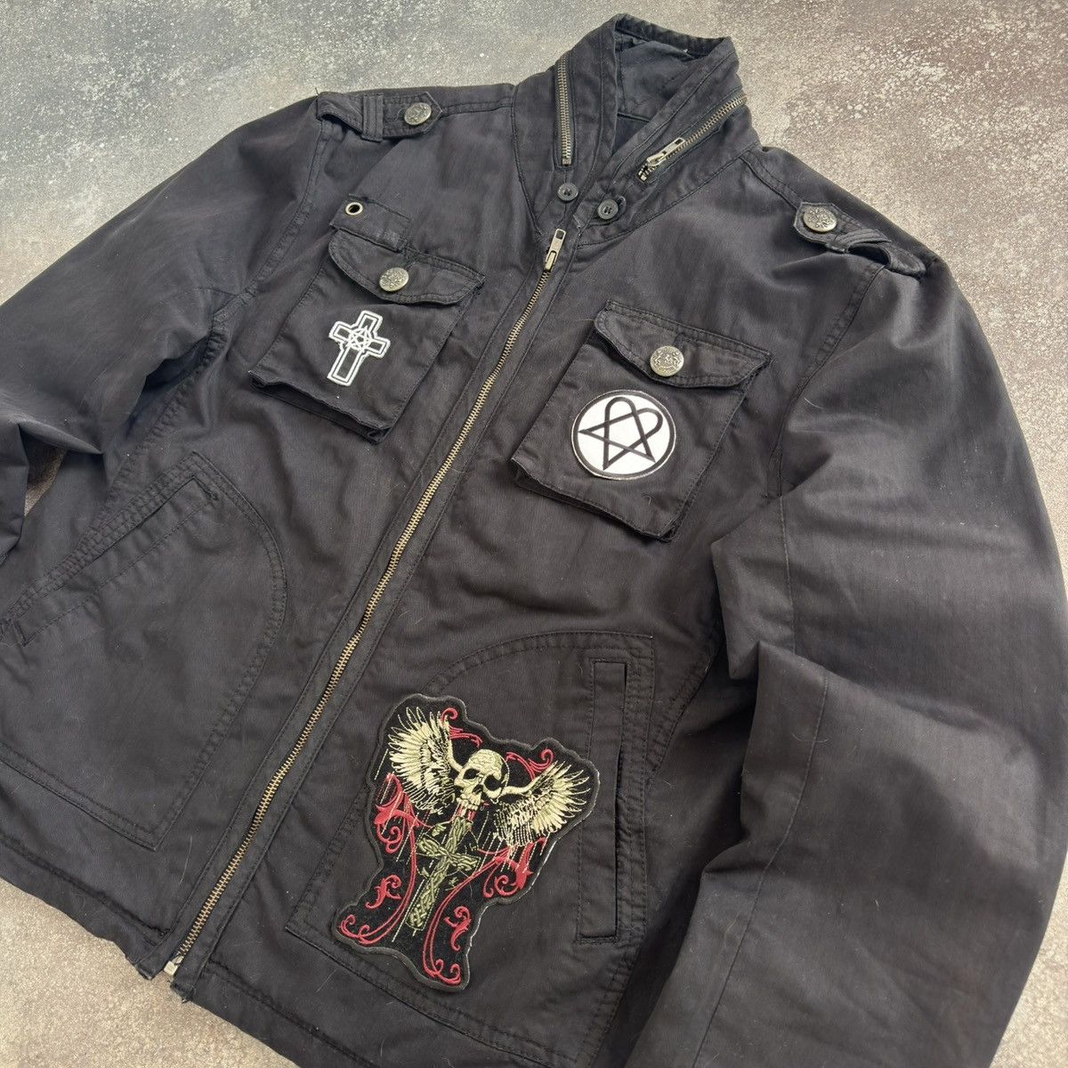 If Six Was Nine × Japanese Brand × Vintage River Island Vintage Gothic Avant Garde Zip Jacket Size US L / EU 52-54 / 3 - 11 Thumbnail
