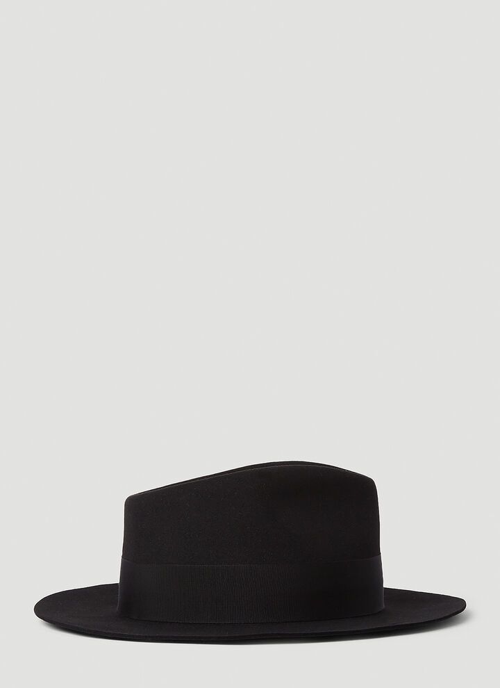 Saint Laurent Paris o1s1wg110824 Size: 56 / Fedora Hat in Rabbit Felt in Black Size ONE SIZE - 2 Thumbnail