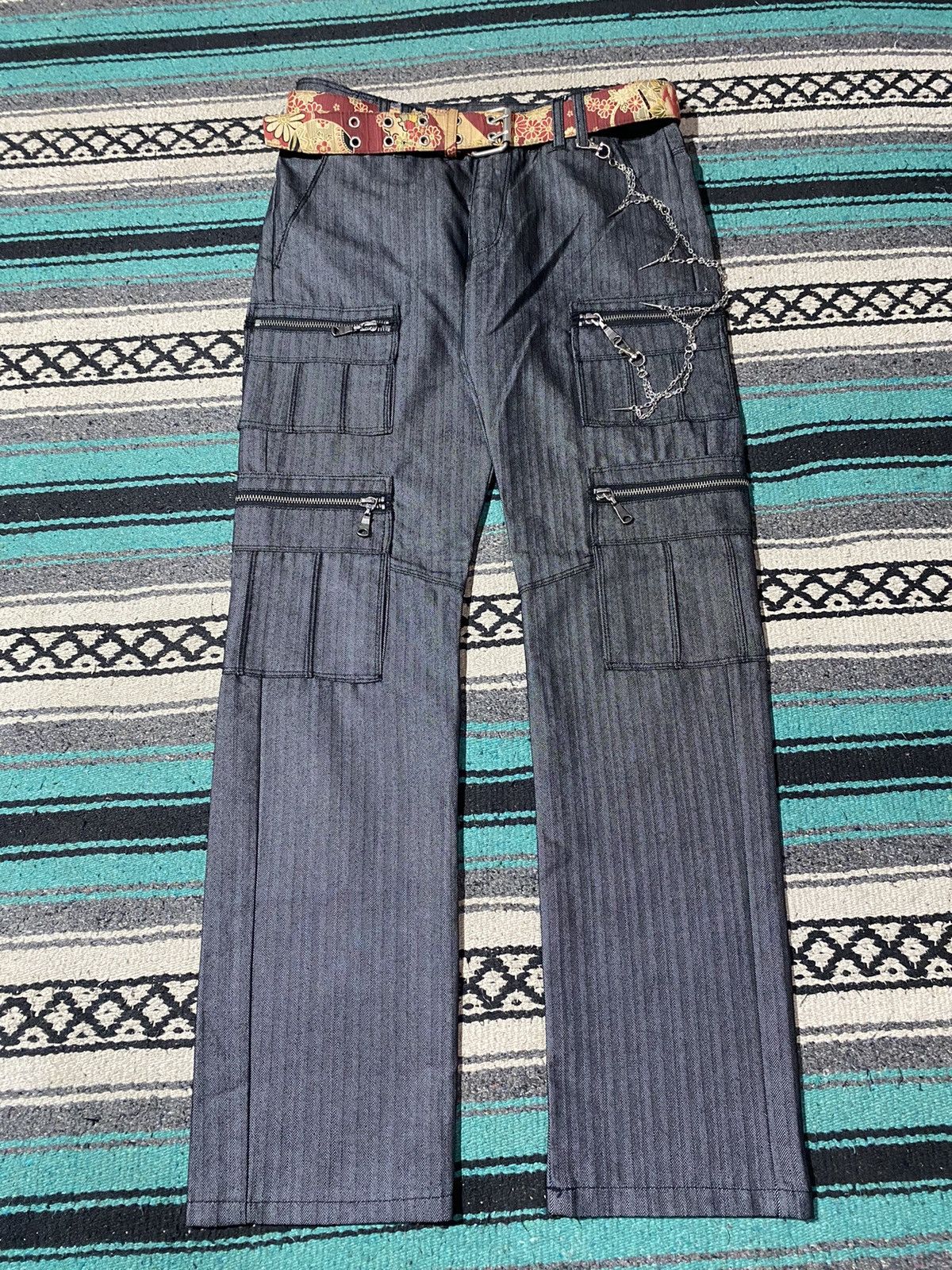 Number (N)ine 2000s SemanticDesign - Waxed Multi Cargo Pants Size US 31 - 2 Thumbnail