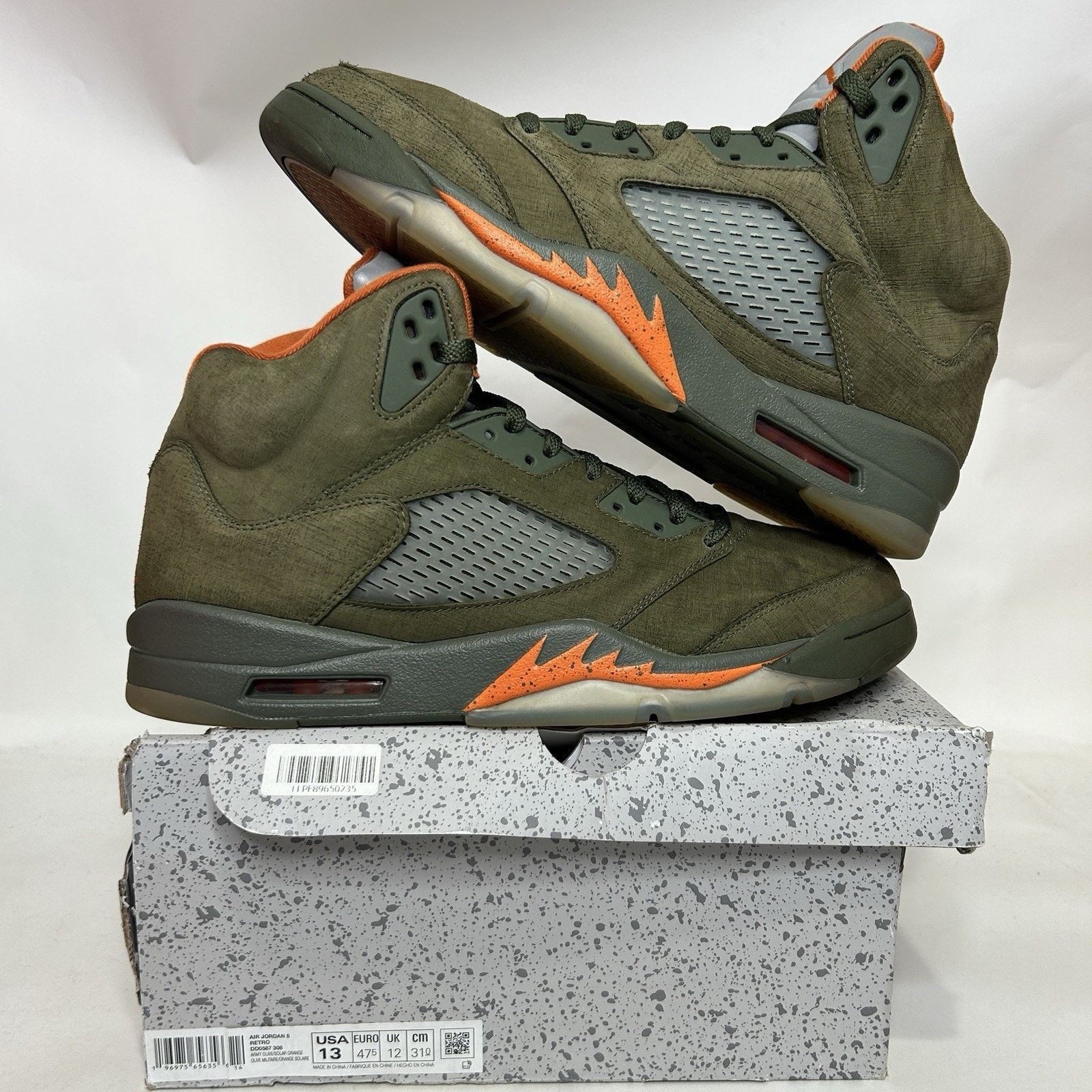 Jordan Brand Nike Air Jordan 5 Retro OG “Olive/Green Orange Grey” Size US 13 / EU 46 - 1 Thumbnail