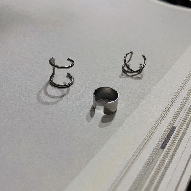 Jewelry × Sterling Silver New Trend Earrings One Pairs Chrome Jewelry Size ONE SIZE - 4 Thumbnail