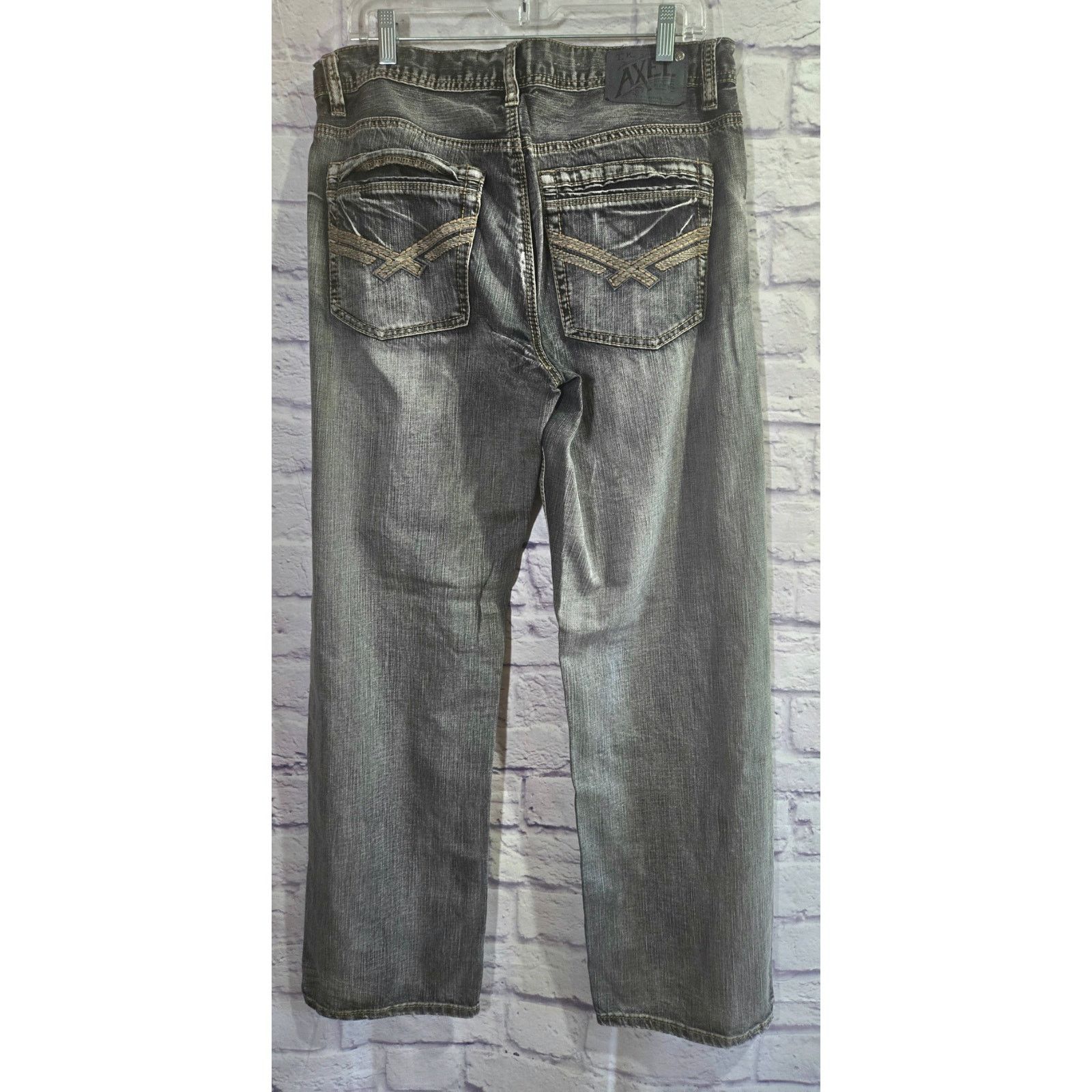Other Axel Black Stonewashed Relaxed Straight Men's Jeans 34 X 34 Size US 34 / EU 50 - 2 Thumbnail