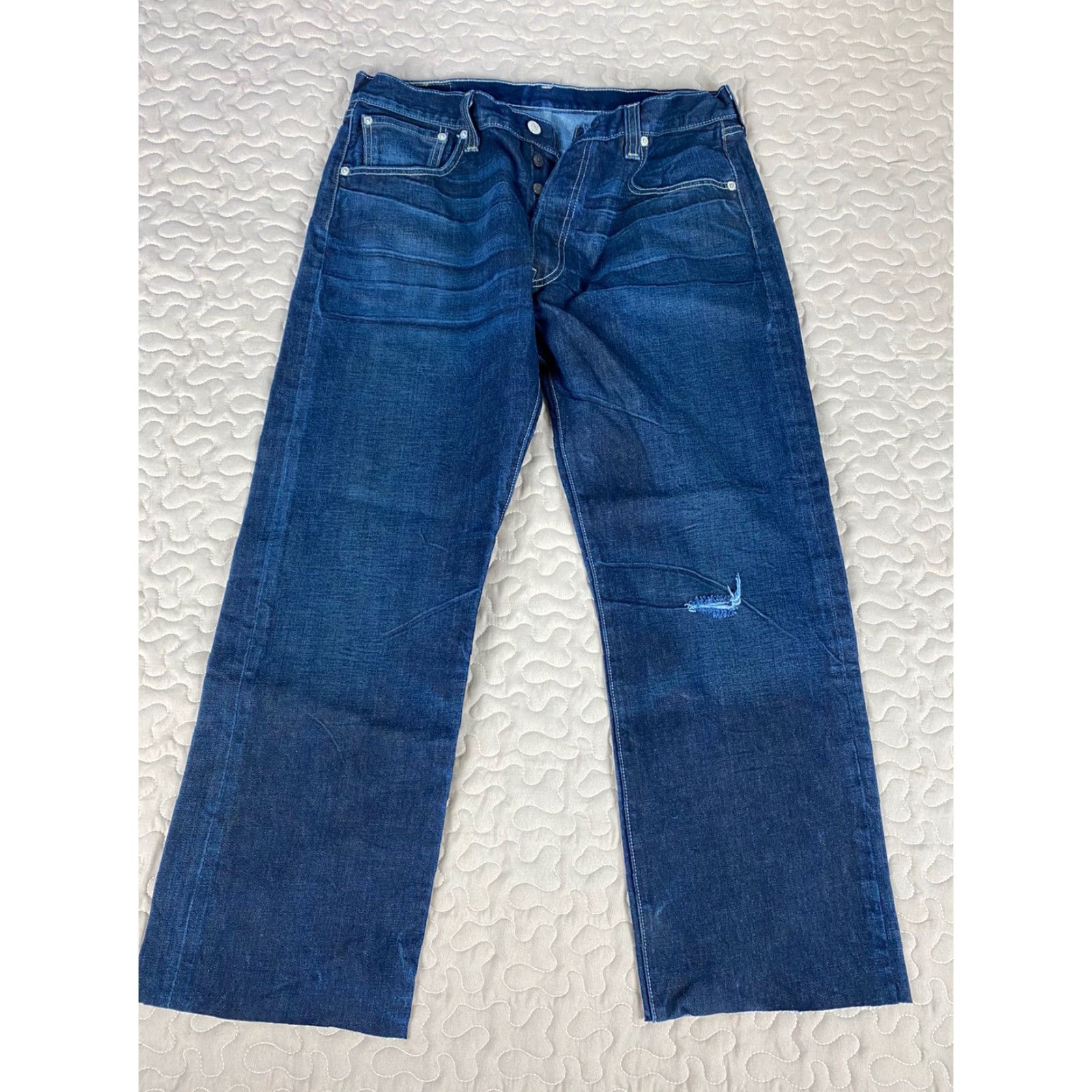 Levi's VINTAGE Levi's 501 Jeans Men Denim Sz 34 x 27.5 Unhemmed Straight Leg Blue Mens Size US 34 / EU 50 - 2 Thumbnail