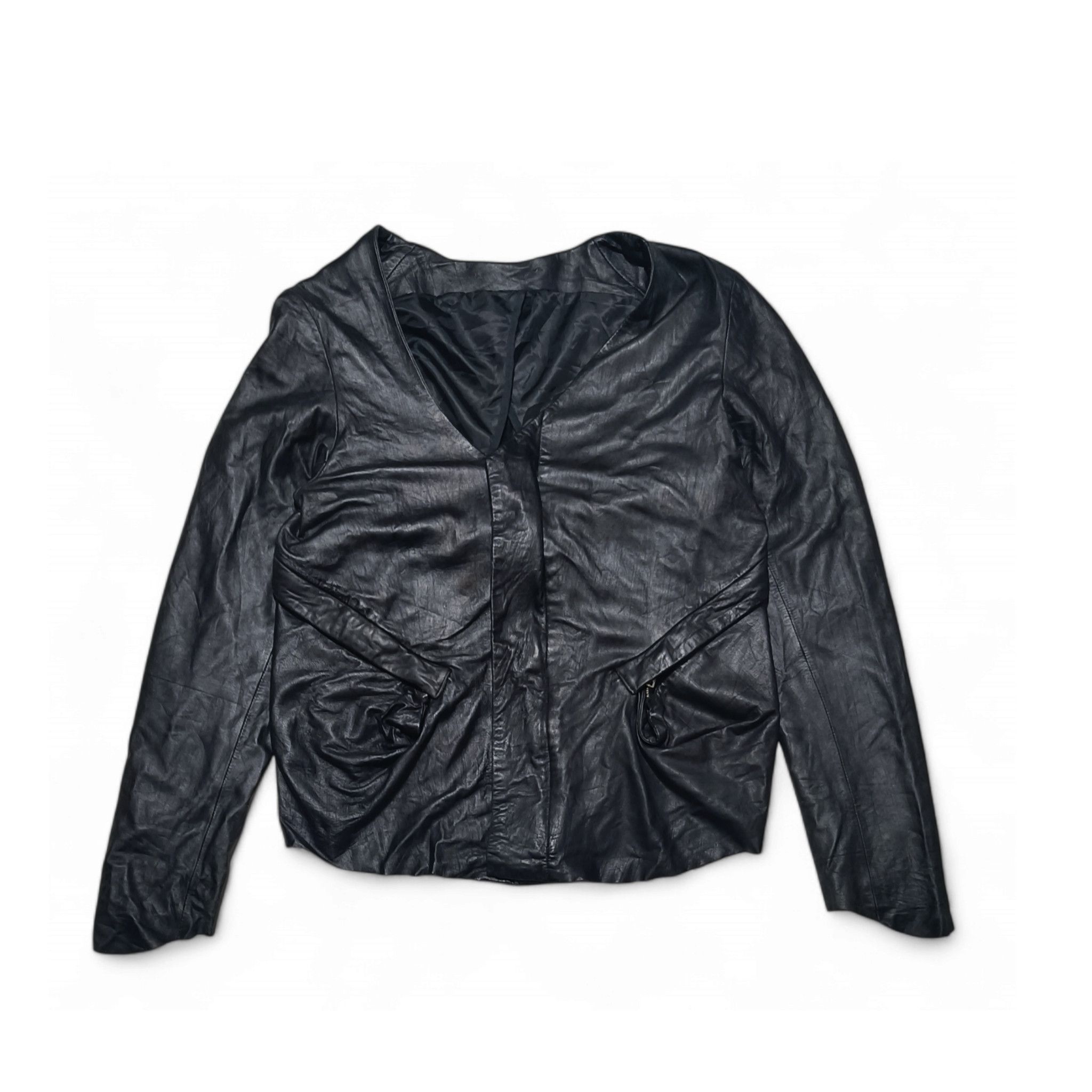 Vintage Vintage Y2K AVANT GARDE Unique Unisex Genuine Leather Jacket Size M / US 6-8 / IT 42-44 - 1 Thumbnail