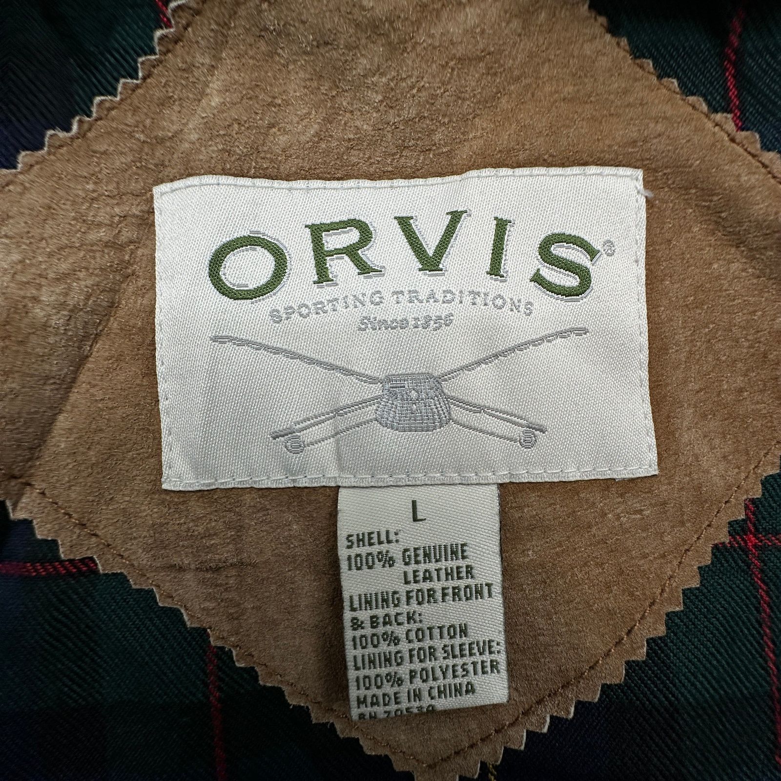 Orvis Orvis Suede Bomber Western Plaid Cotton Lined Jacket Large Size US L / EU 52-54 / 3 - 3 Thumbnail