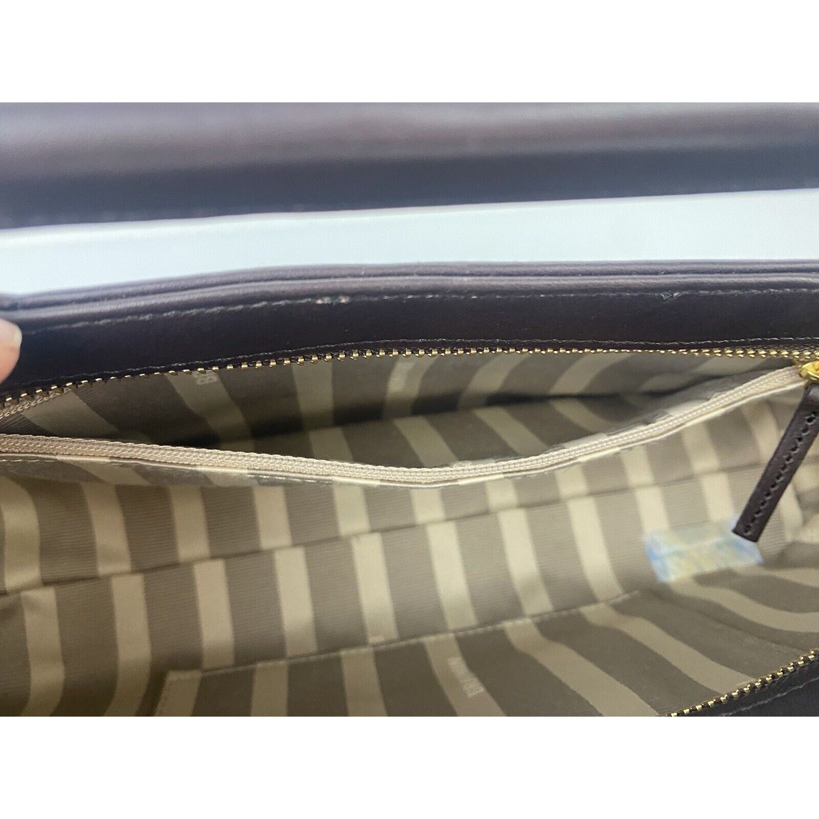 BRAHMIN NWT Brahmin Lenox Brown Balsa Textured Leather Clutch Purse Size ONE SIZE - 17 Thumbnail