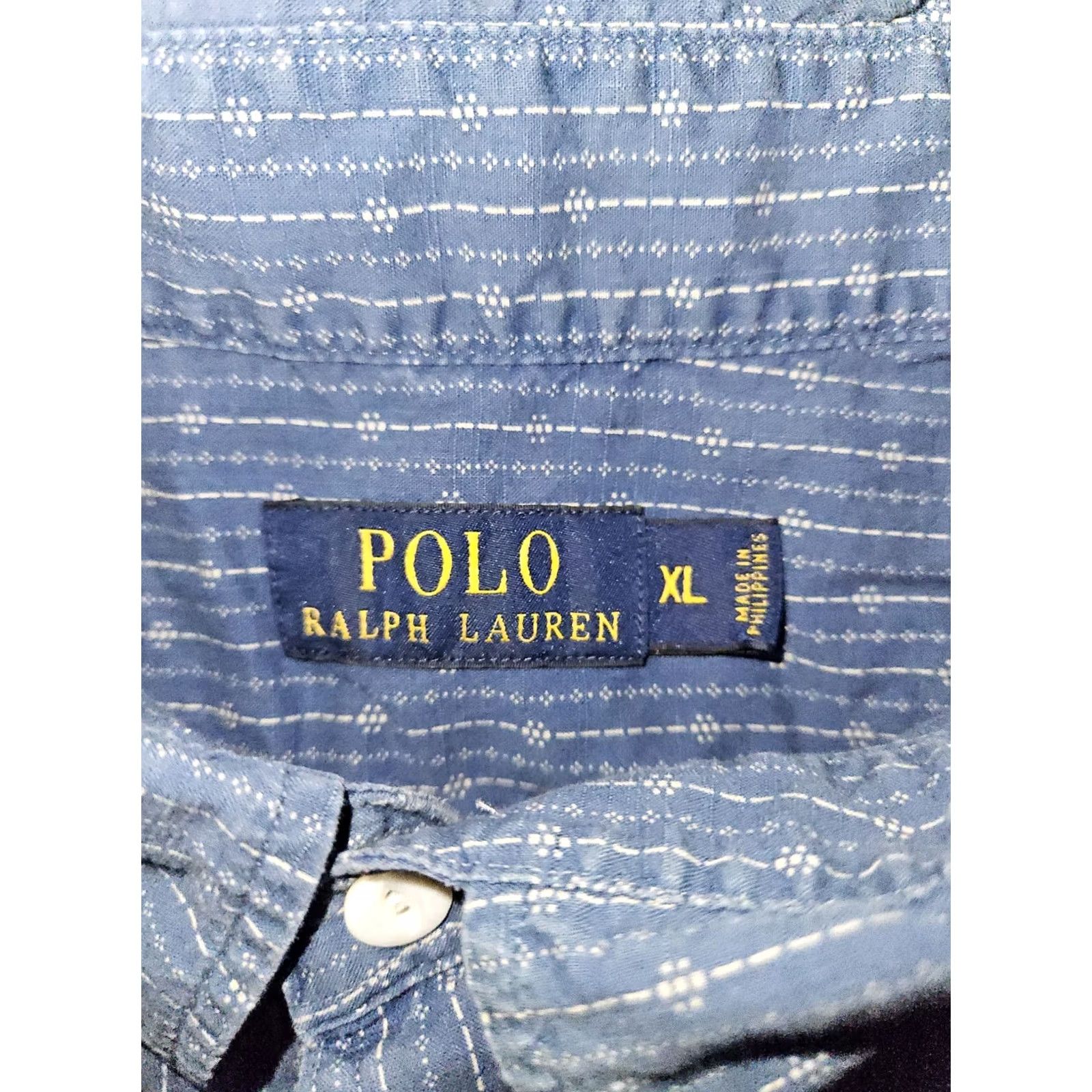 Polo Ralph Lauren Polo Ralph Lauren Button Up Shirt Men's XL Long Sleeve Blue Geometric Striped Pattern Size US XL / EU 56 / 4 - 2 Thumbnail