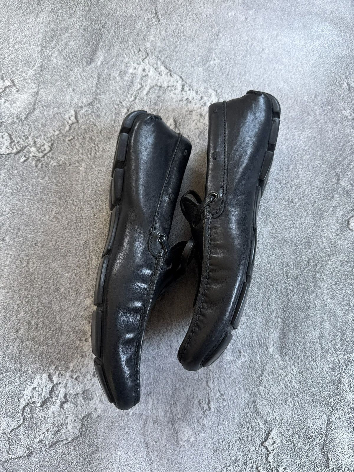 Prada Prada retro black leather low top shoes loafers casual Size US 5.5 / IT 35.5 - 7 Thumbnail