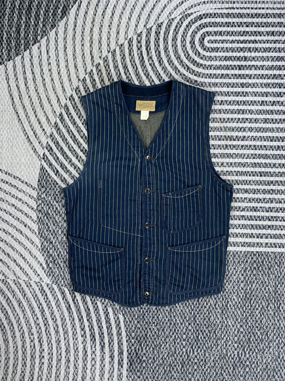 RRL Ralph Lauren 🔥RARE Vintage RRL Ralph Lauren Indigo Hickory Stripes Vest Size US S / EU 44-46 / 1 - 1 Thumbnail