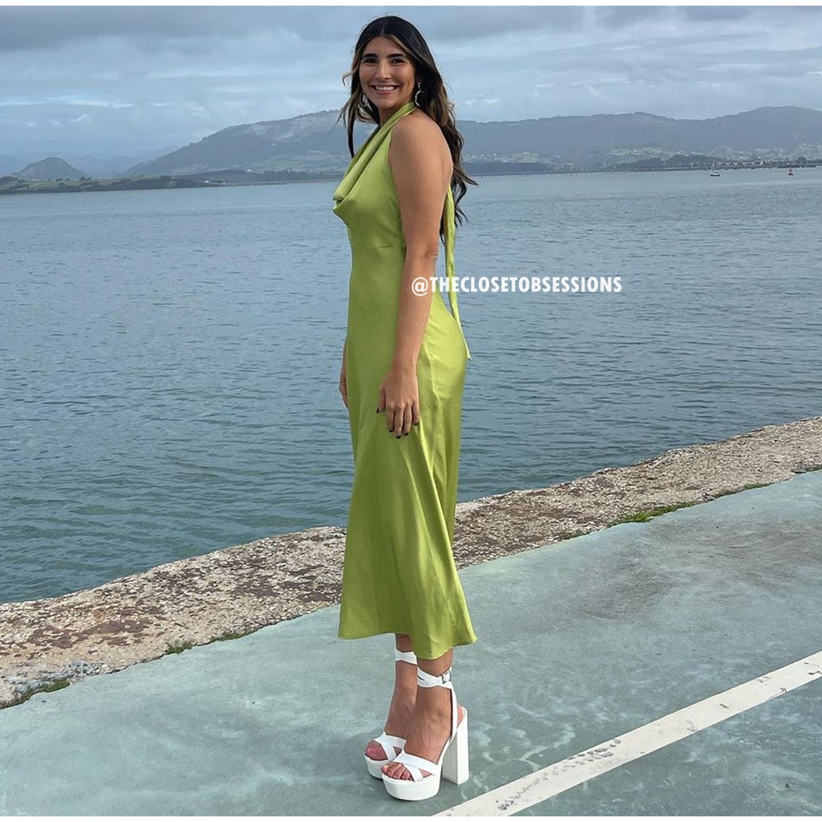 Mango MANGO Open Back Satin Midi Dress NWT Size M / US 6-8 / IT 42-44 - 20 Thumbnail