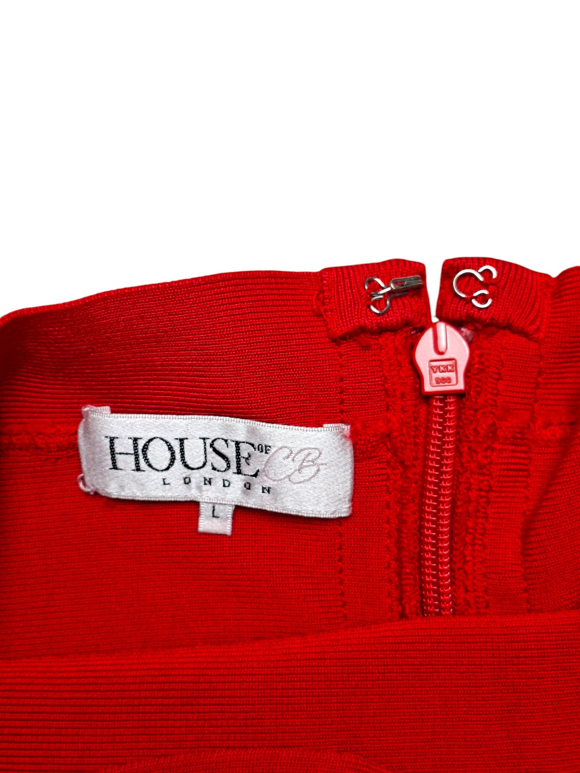 House of CB House of CB Red Bandage Halter Dress Verbena Cross Front Size L / US 10 / IT 46 - 13 Thumbnail