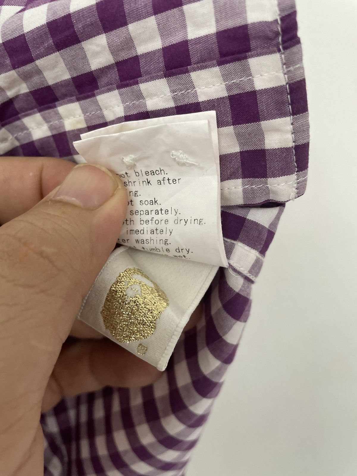 Bape GINGHAM CHECK BD S/S SHIRT Size US M / EU 48-50 / 2 - 10 Thumbnail