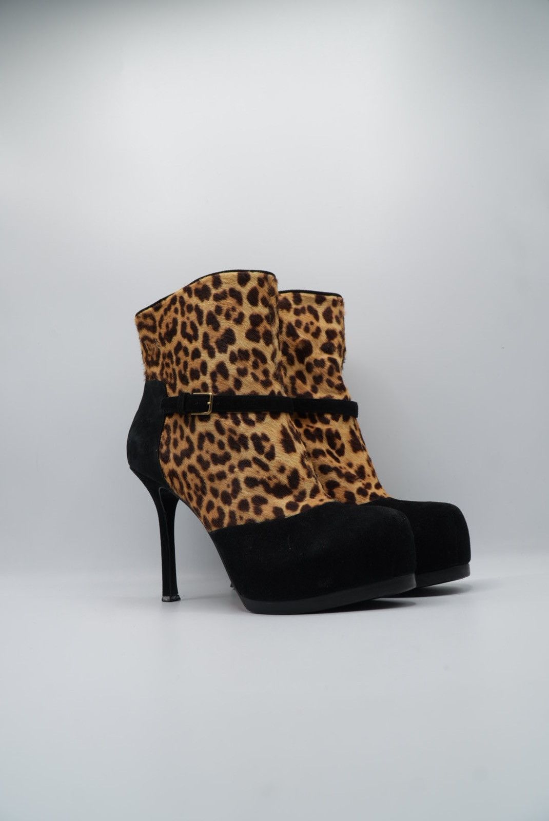 Saint Laurent Paris Yves Saint Laurent Stiletto-Heeled Leopard Boots Size US 6.5 / IT 36.5 - 1 Thumbnail