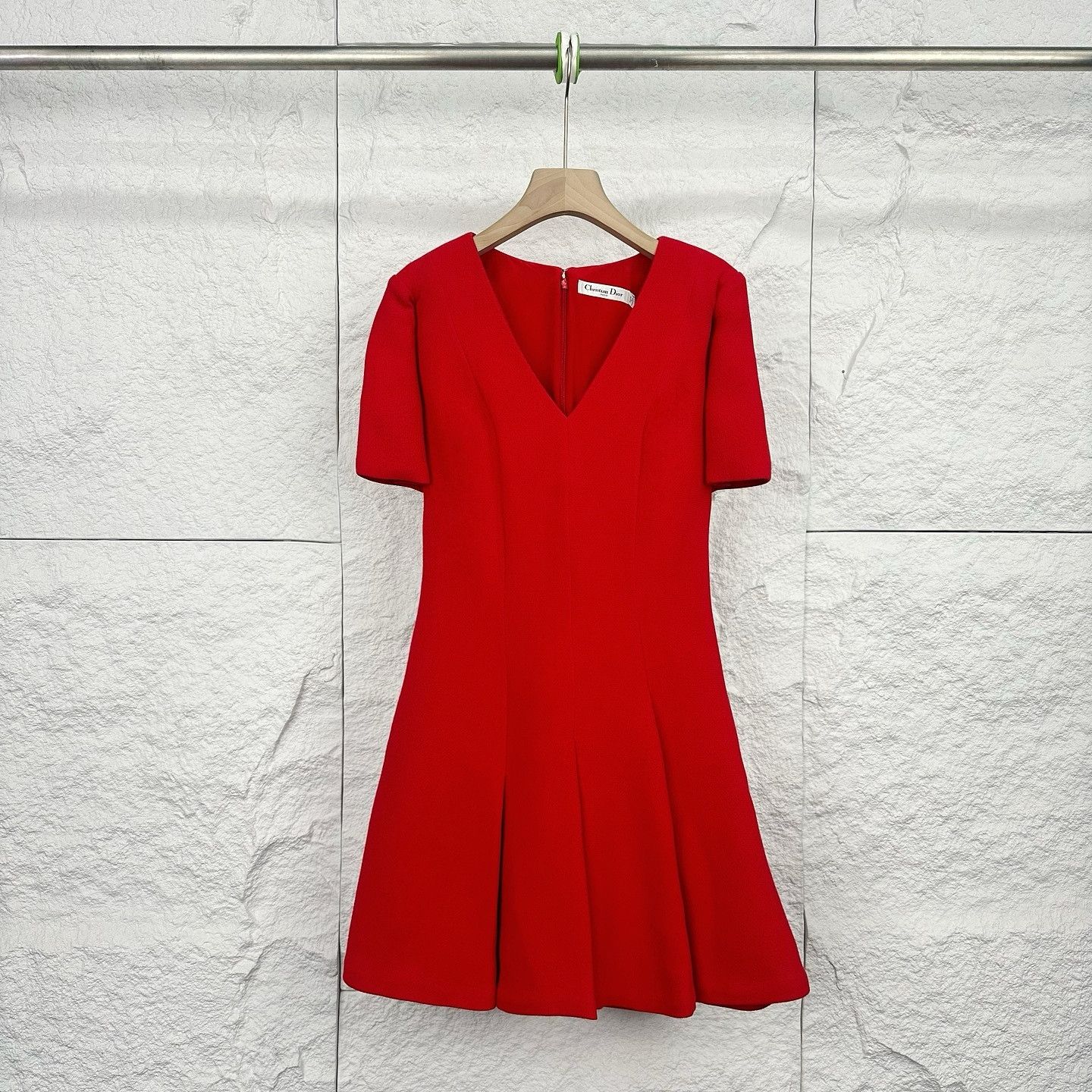 Dior Christian Dior Wool V-Neck Mini Dress Size 38 Size S / US 4 / IT 40 - 1 Thumbnail
