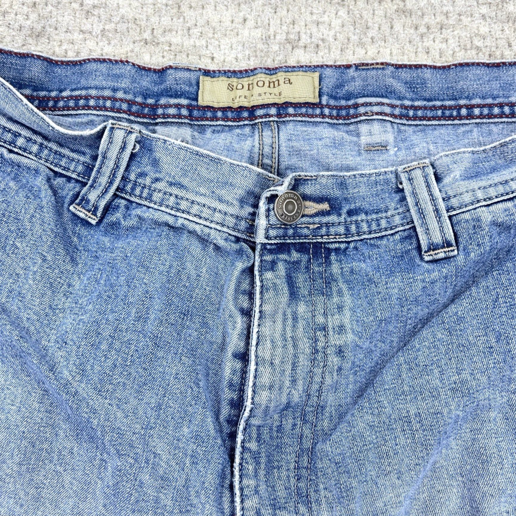 Vintage VINTAGE Sonoma Jeans Shorts Men 36 Baggy Jorts Workwear Denim Blue 90s Grunge Hip Hop Rockabilly Classic 5-Pocket Bermuda Casual Work Mens Size US 36 / EU 52 - 3 Thumbnail