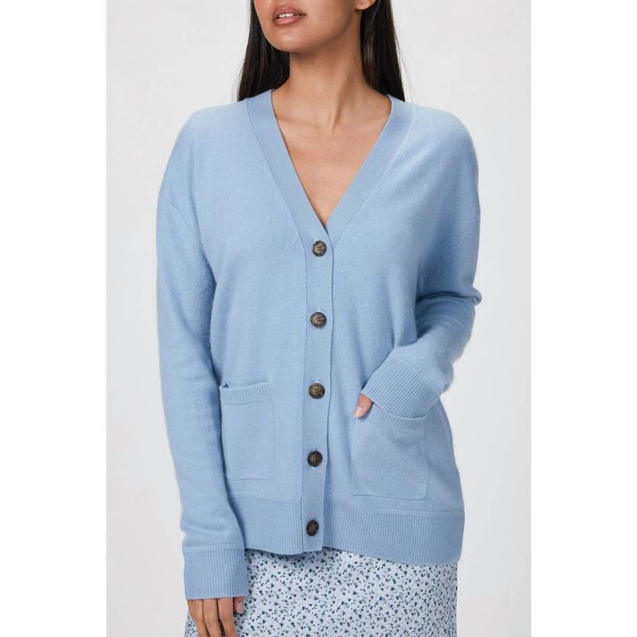 NAADAM Boyfriend Cardigan In Dusty Blue Grailed