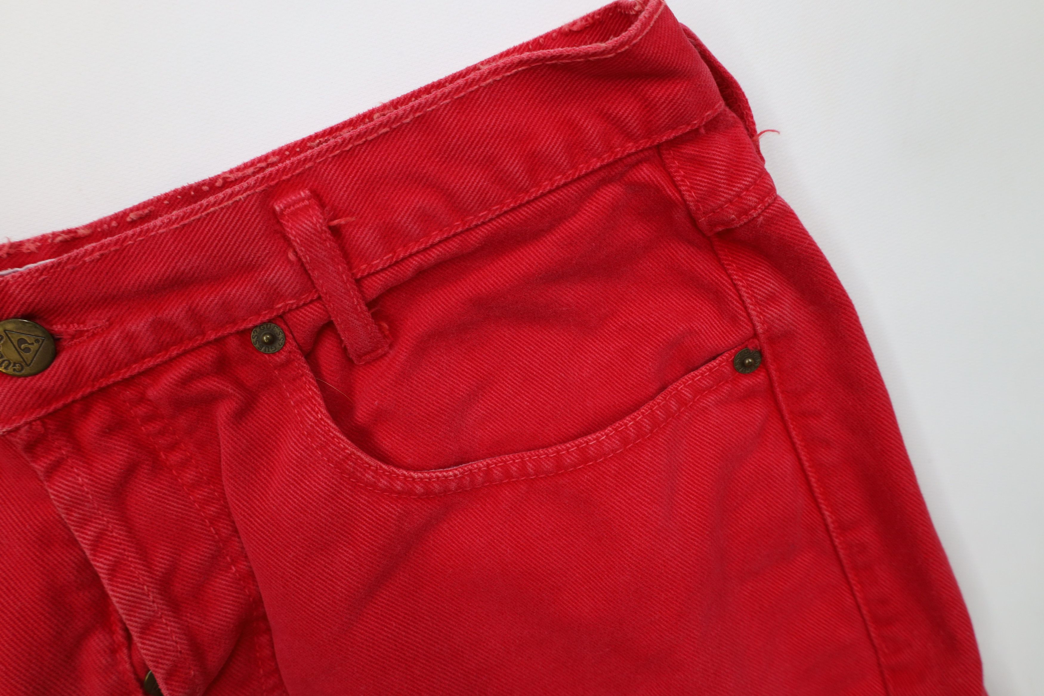 Guess Vintage 90s Guess Spell Out Button Fly Denim Jean Shorts USA Size 26" / US 2 / IT 38 - 8 Thumbnail