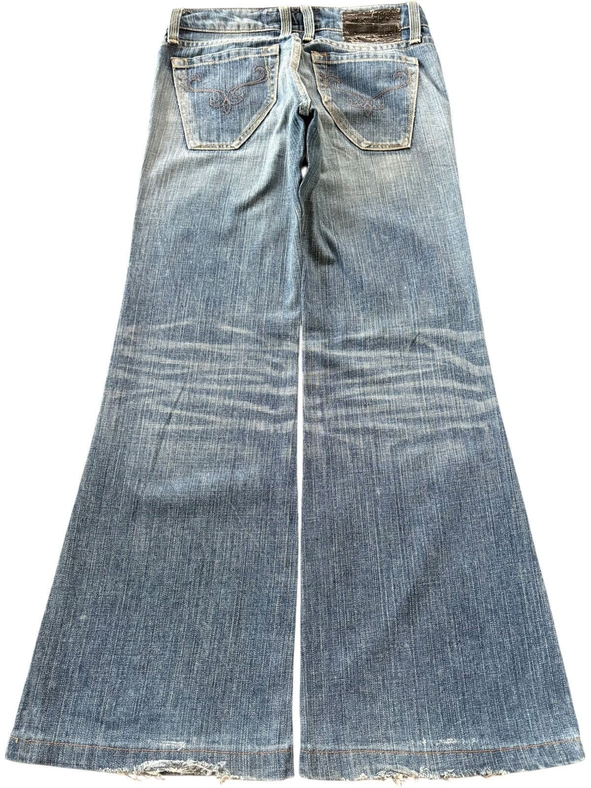 Edwin Vintage Edwin Vienus Faded Wash Distress Flare Jeans Size 29" - 2 Thumbnail