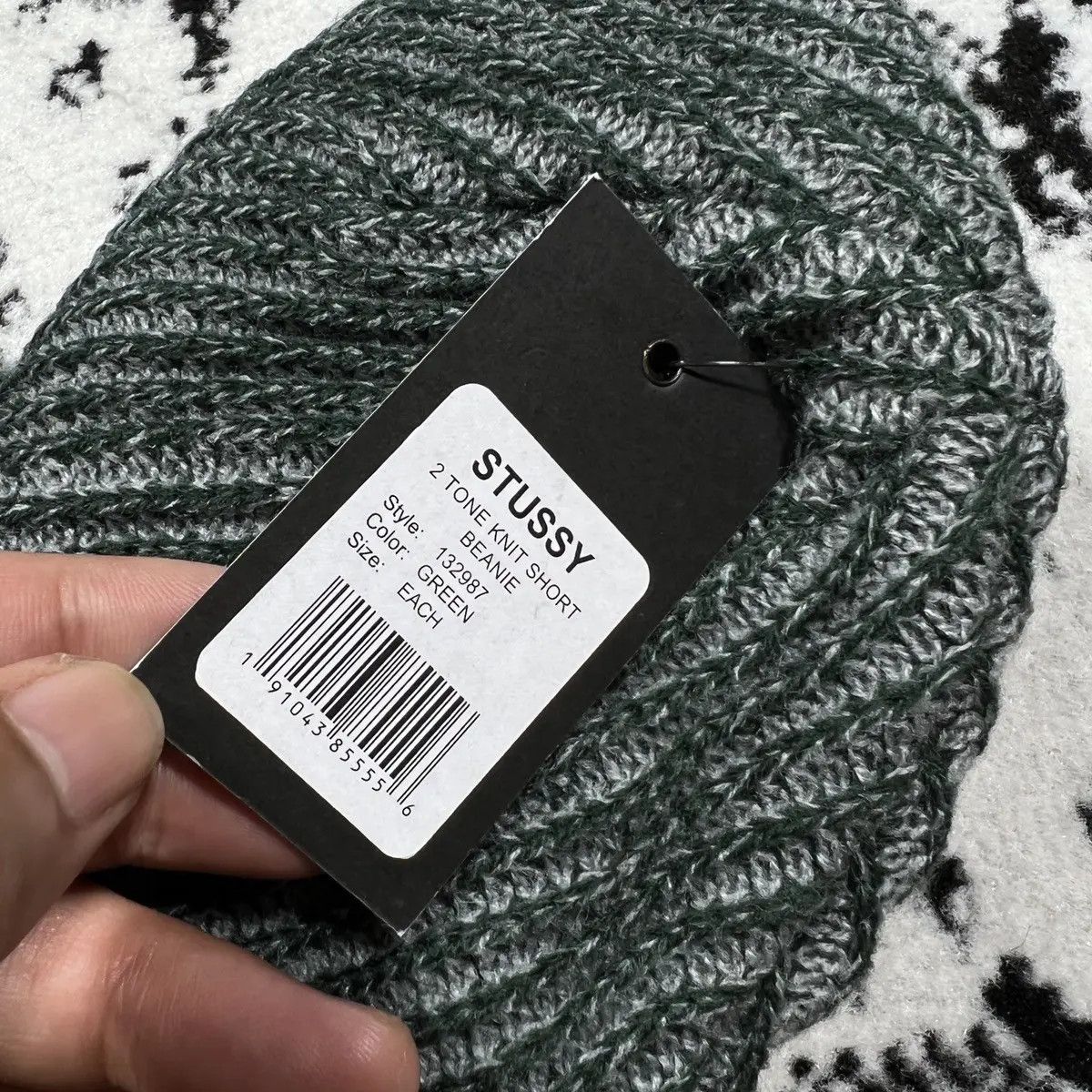 Stussy STUSSY 2 TONE KNIT SHORT BEANIE HAT - GREEN Size ONE SIZE - 3 Thumbnail