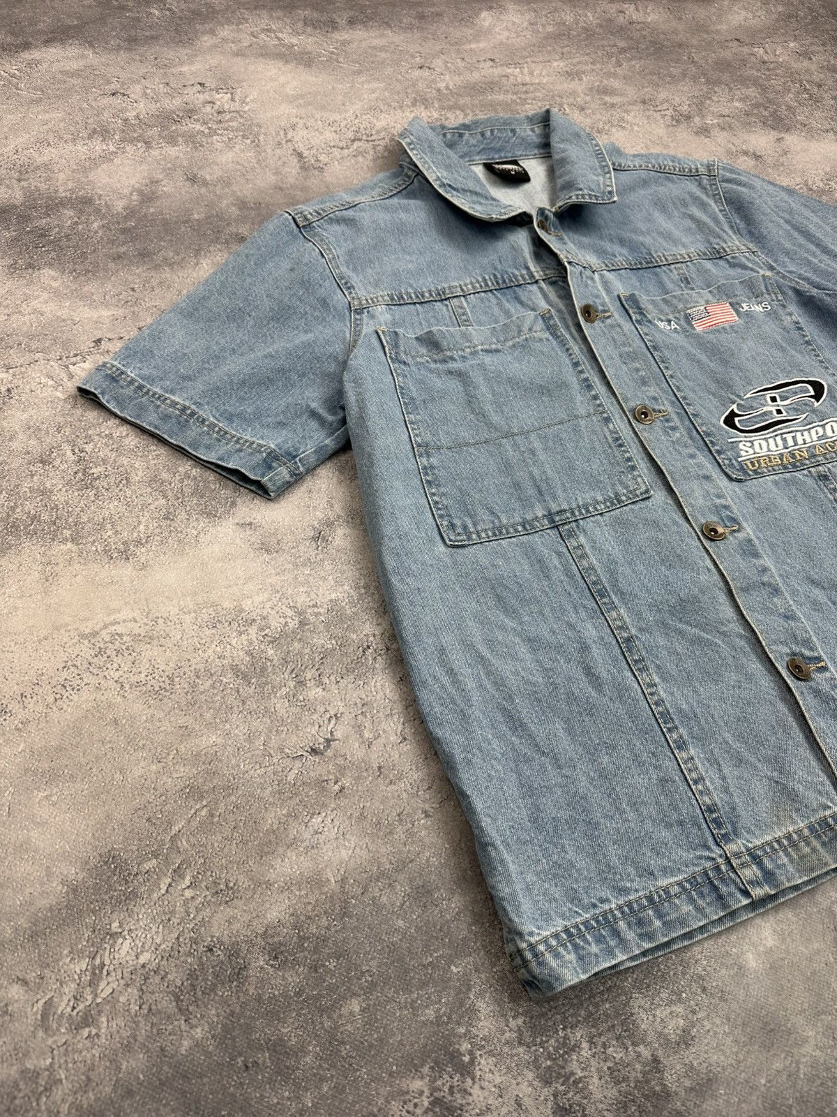 Southpole Vintage Y2K Southpole USA Jeans Blue Denim Button Up Shirt Size US M / EU 48-50 / 2 - 2 Thumbnail