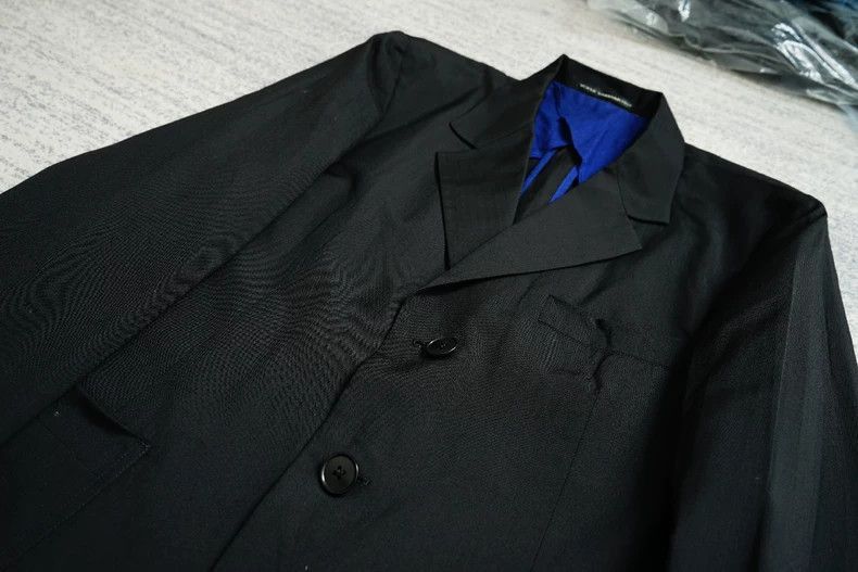 Yohji Yamamoto Yohji Yamamoto Yohji Yamamoto Black Blazer with Blue Detai Size US M / EU 48-50 / 2 - 3 Thumbnail