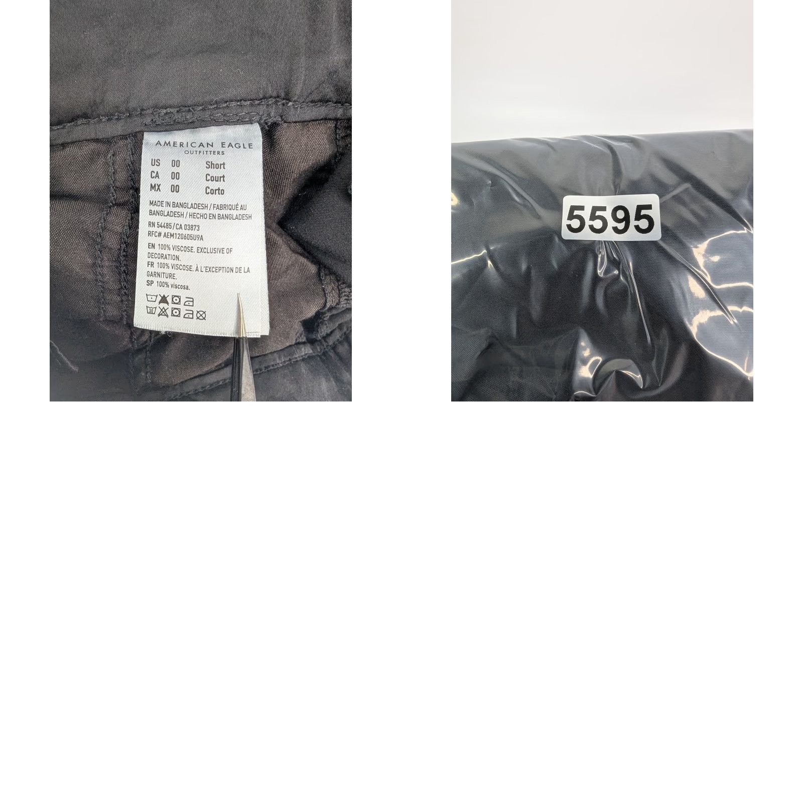 American Eagle Outfitters American Eagle Baggy Cargo Jogger Pants Short 00 Black Womens Size 24" / US 00 / IT 34 - 9 Thumbnail