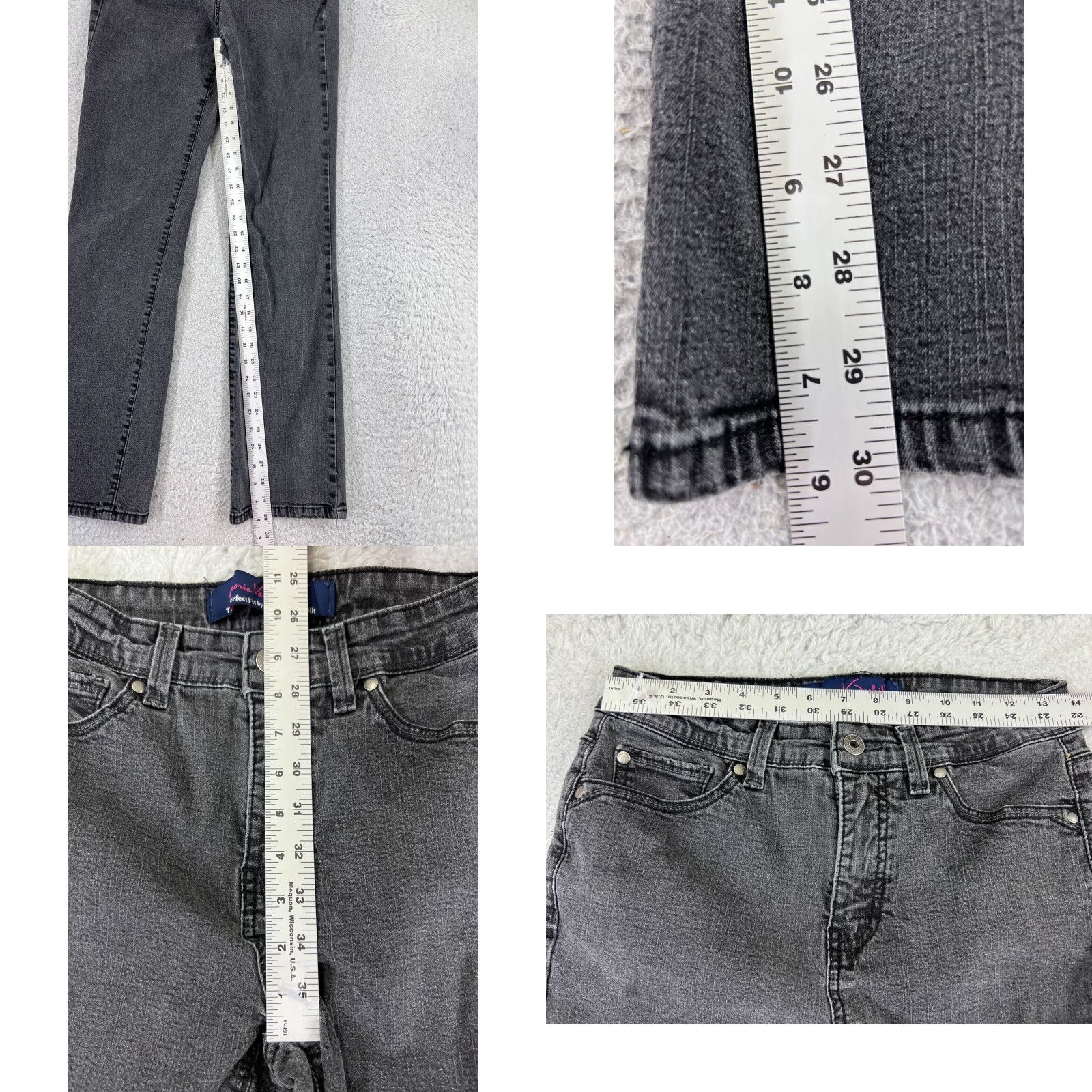 Gloria Vanderbilt Gloria Vanderbilt Jeans Women's 8 Black Denim Straight Leg Mid Rise 26x30 5-Pocket Logo Embroidered Button Comfort Stretch Vintage No Mens Womens Size 30" / US 8 / IT 44 - 8 Thumbnail