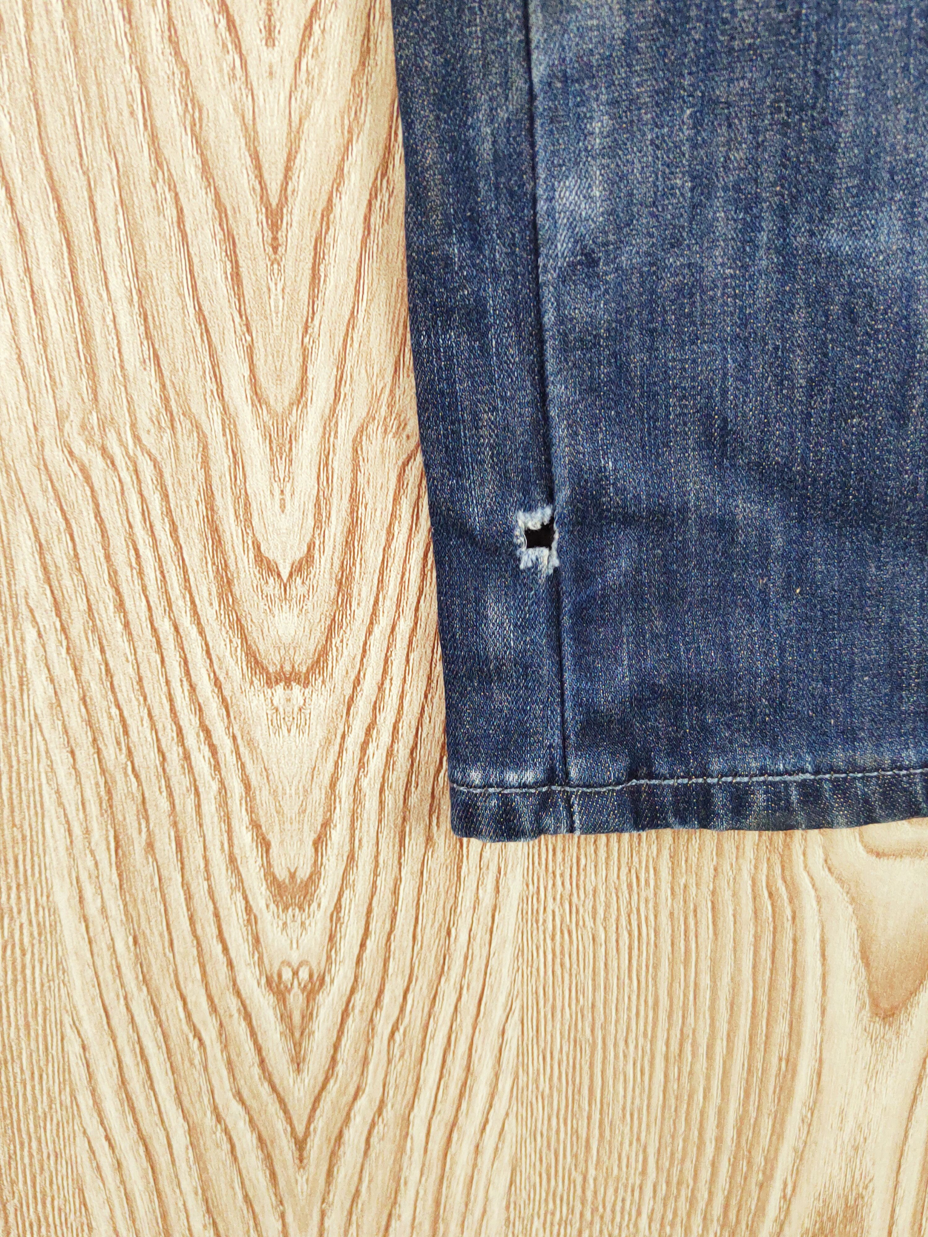 Edwin Edwin Dark Blue Distressed Ripped Jeans #W698 Size US 35 - 7 Thumbnail