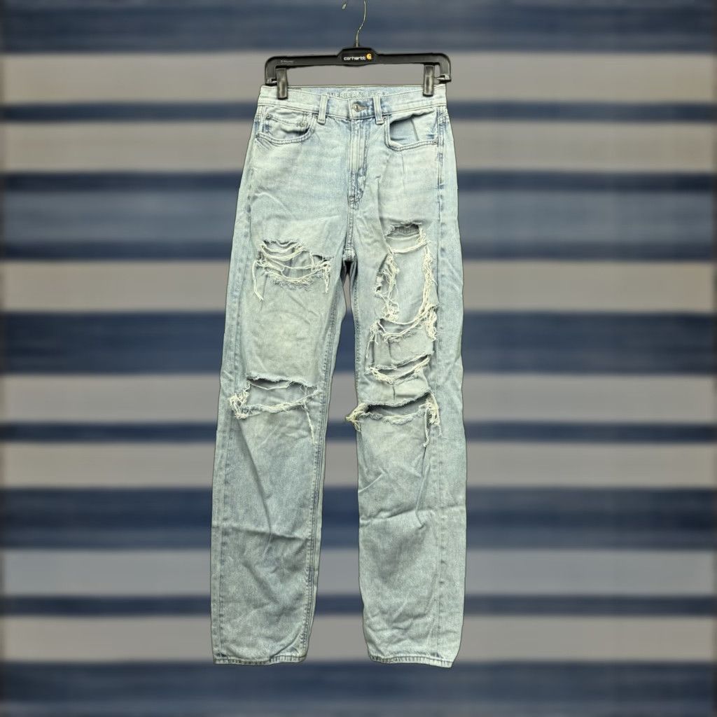 Vintage American Eagle Jeans Womens 2 Regular 26x30 Distressed Highest Rise Baggy Casual Vintage No Size 26" / US 2 / IT 38 - 1 Thumbnail