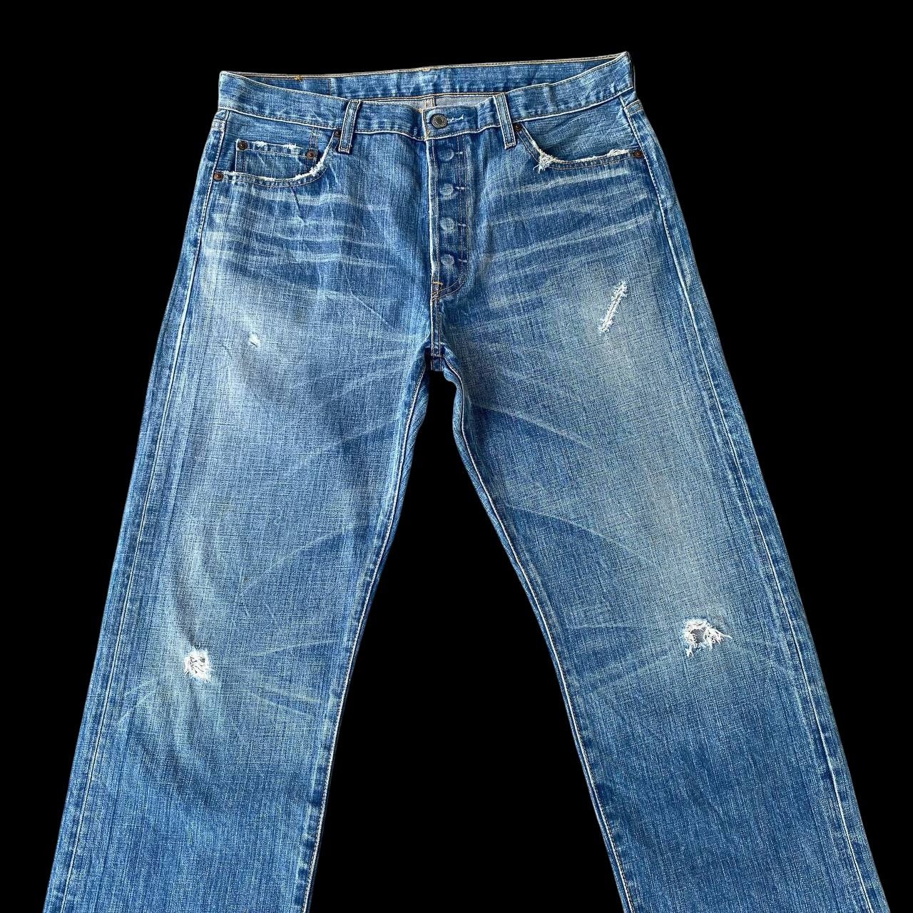 Levi's Vintage Clothing W35X32 VINTAGE LEVIS 501 JAPAN DISTRESSED DENIM 2001 RELEASE Size US 35 - 13 Thumbnail