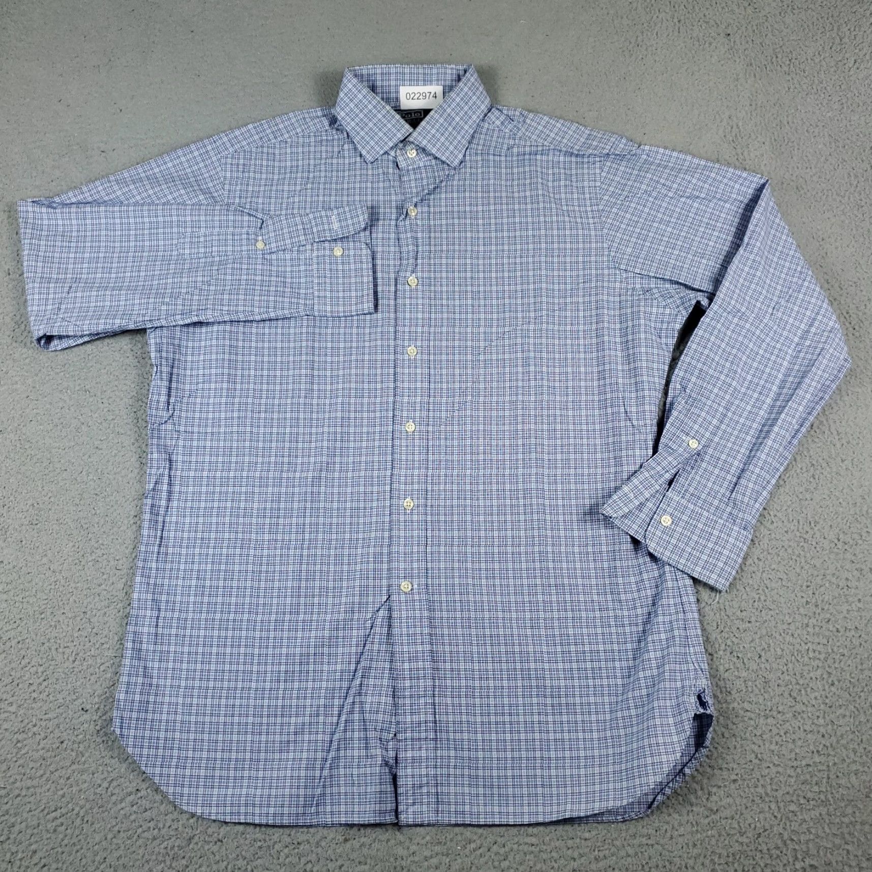 Ralph Lauren Ralph Lauren Dress Shirt Mens 16 Blue Plaid Regent Long Sleeve Button-Down Collared 16 Boy/Men's? Size 42R - 2 Thumbnail