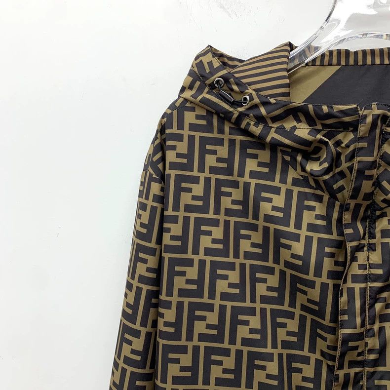 Fendi FENDI Brown Logo Letter Printed Double-Sided Hooded Long S Size US S / EU 44-46 / 1 - 8 Thumbnail