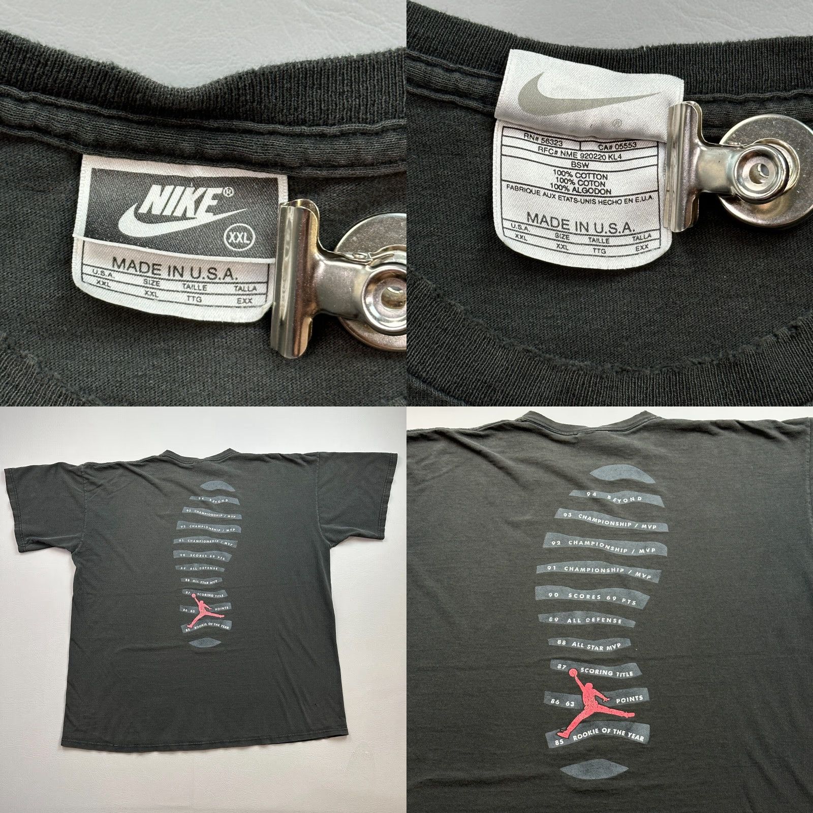 Nike VINTAGE Nike Air Jordan Shirt Mens 2XL Black Jordan 10 Sole Graphic USA Made 90s Size US XXL / EU 58 / 5 - 8 Thumbnail