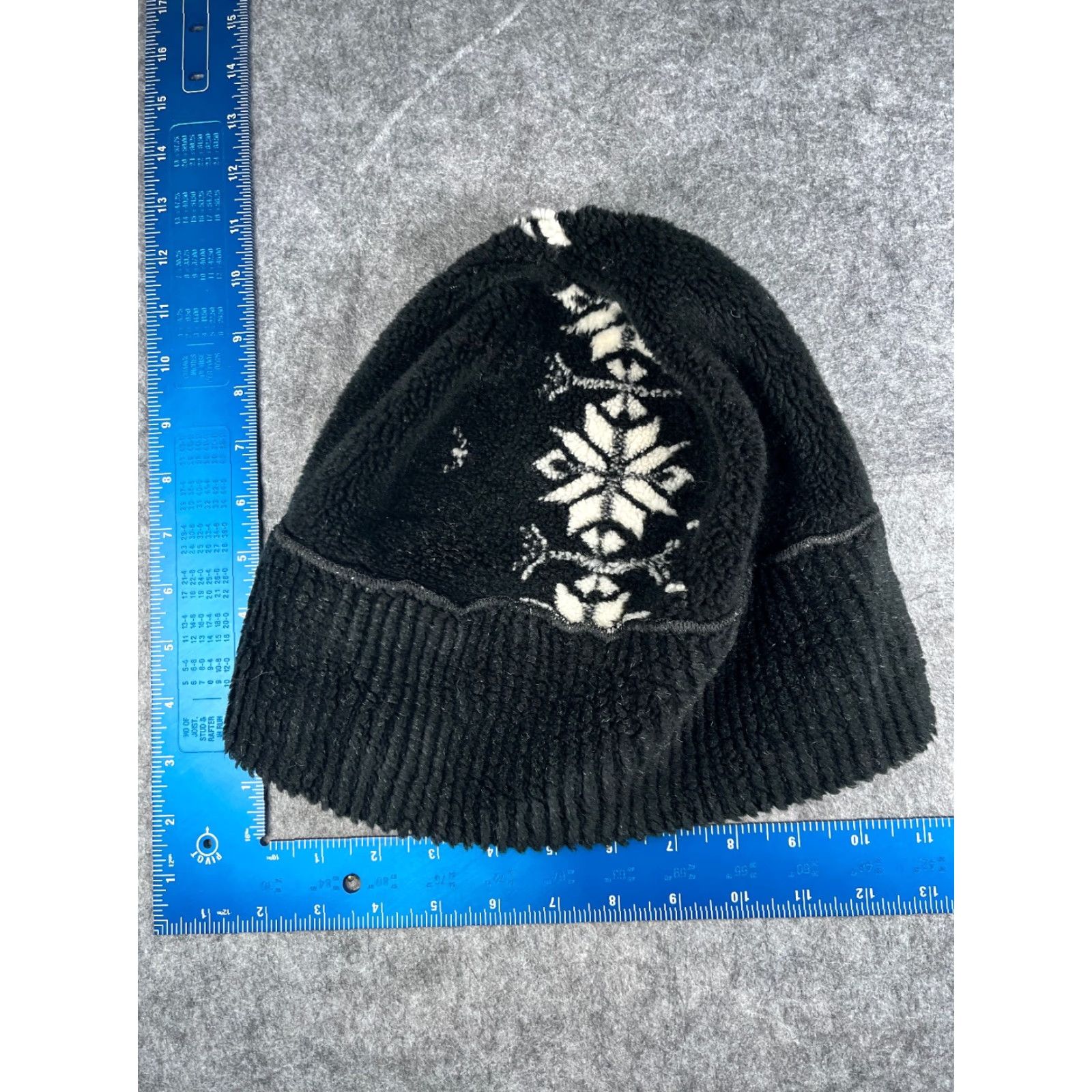 Vintage Double Diamond Sportswear Beanie Unisex Adults One Size Black Fair Isle Knit Acrylic Modacrylic Polyester Knit Hat Holiday Outdoor Ski Men Women Size ONE SIZE - 3 Thumbnail