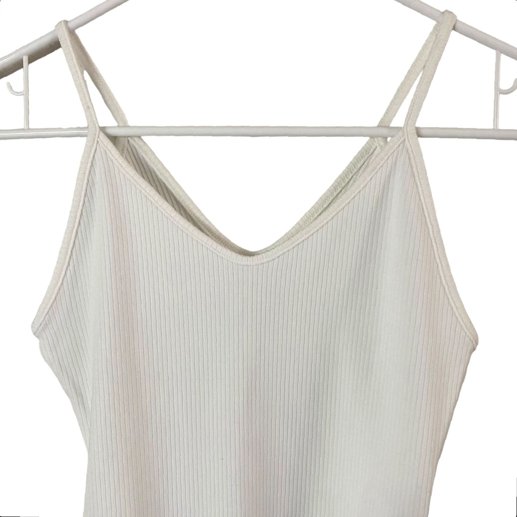 American Eagle Outfitters American Eagle Bodysuit Women Small White V-Neck Ribbed Casual Comfort Fit Size S / US 4 / IT 40 - 5 Thumbnail