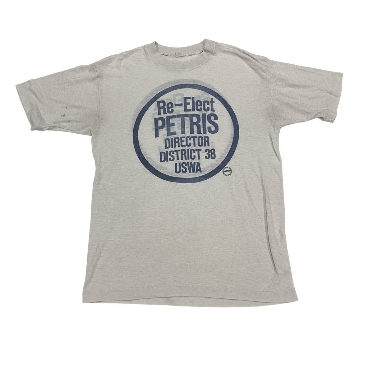 Other paper thin 1980s Re-Elect Petris grey and blue graphic tee Size US M / EU 48-50 / 2 - 1 Thumbnail
