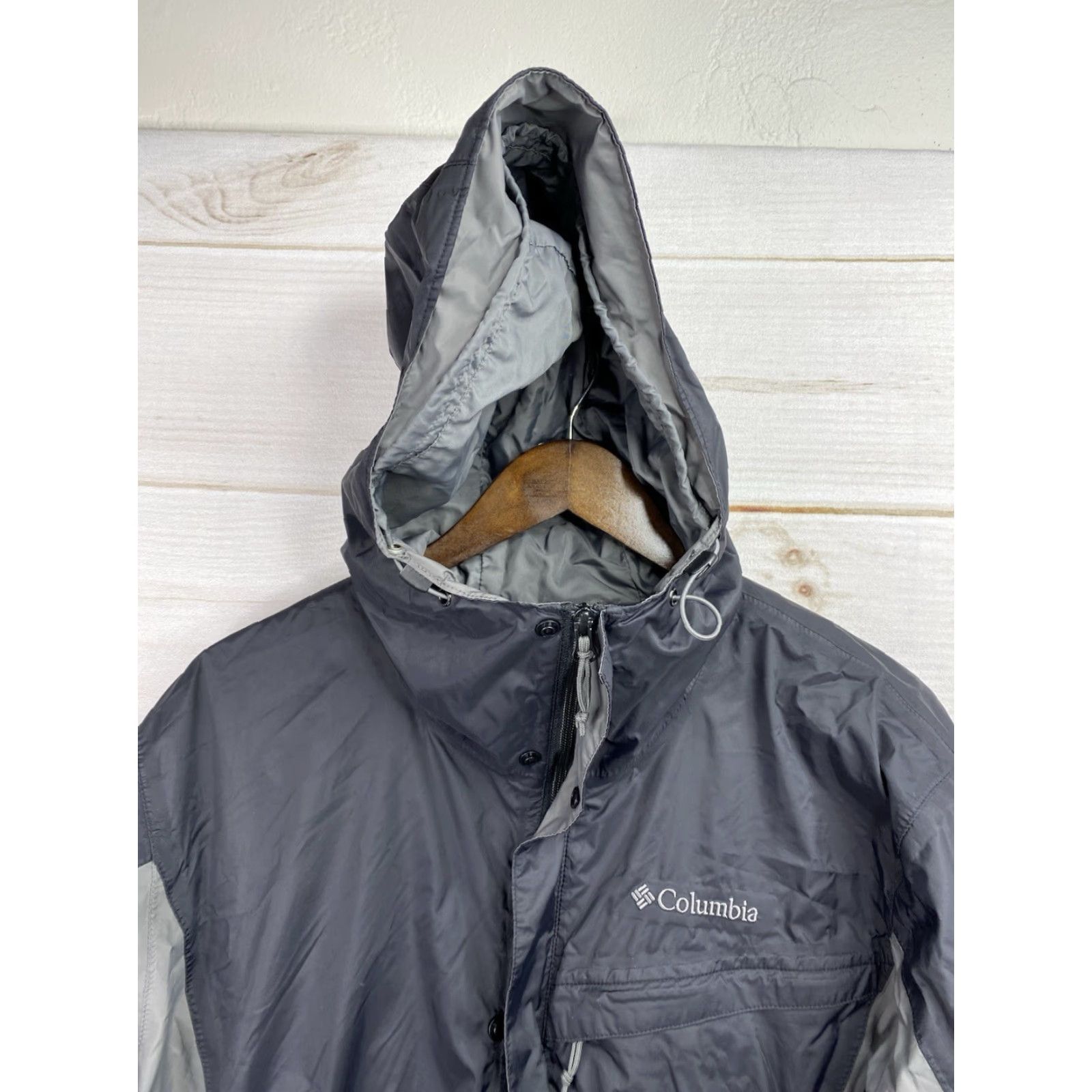 Rains Columbia Omni-Tech Rain Jacket Mens M Black Gray Waterproof Fully Seam Sealed Jacket Size US M / EU 48-50 / 2 - 2 Thumbnail