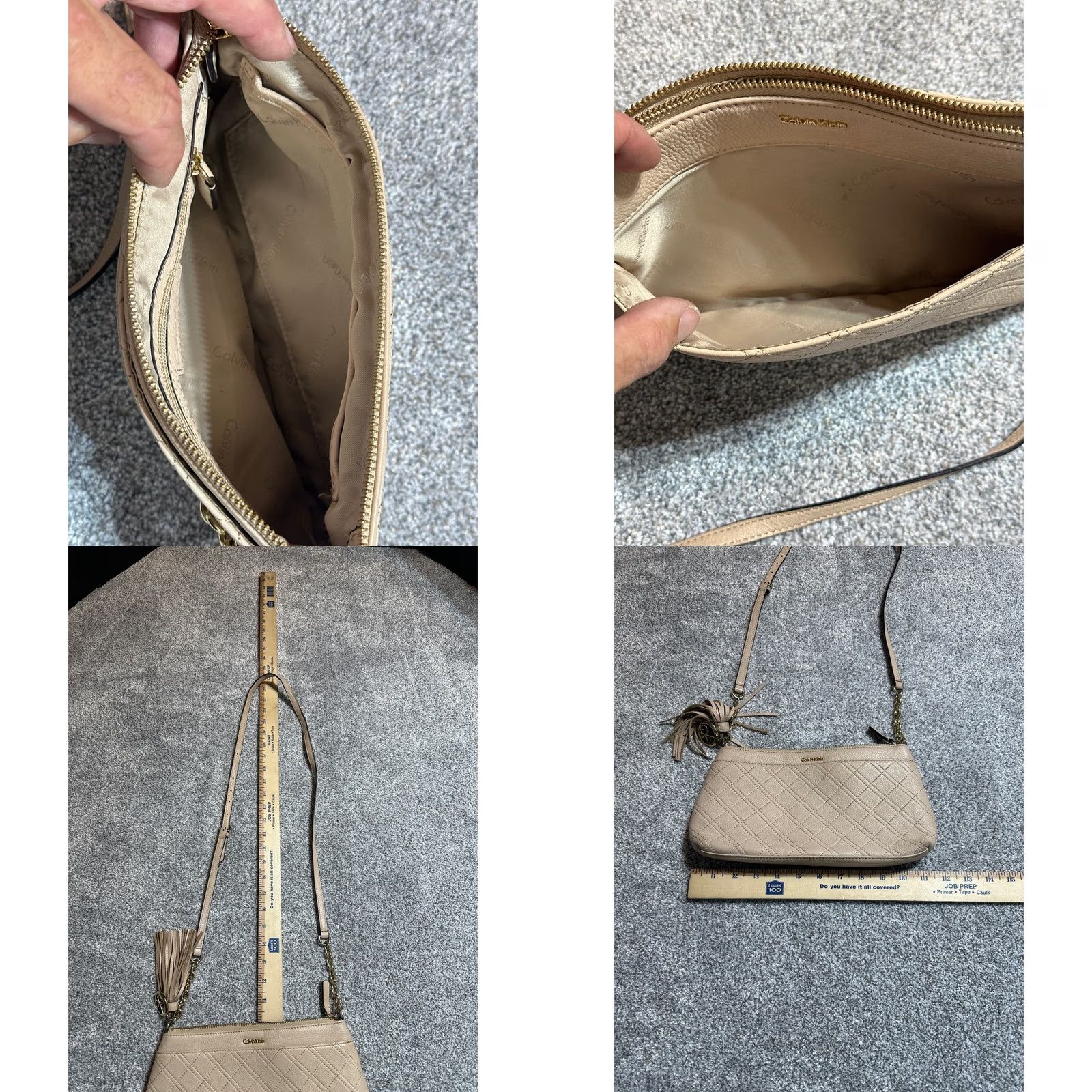 Calvin Klein Calvin Klein Crossbody Bag Beige Women Crossbody Quiet Luxury Corporate Chic Twee Preppy Old Money Rectangle Gold Hardware Modern Casual Size ONE SIZE - 9 Thumbnail