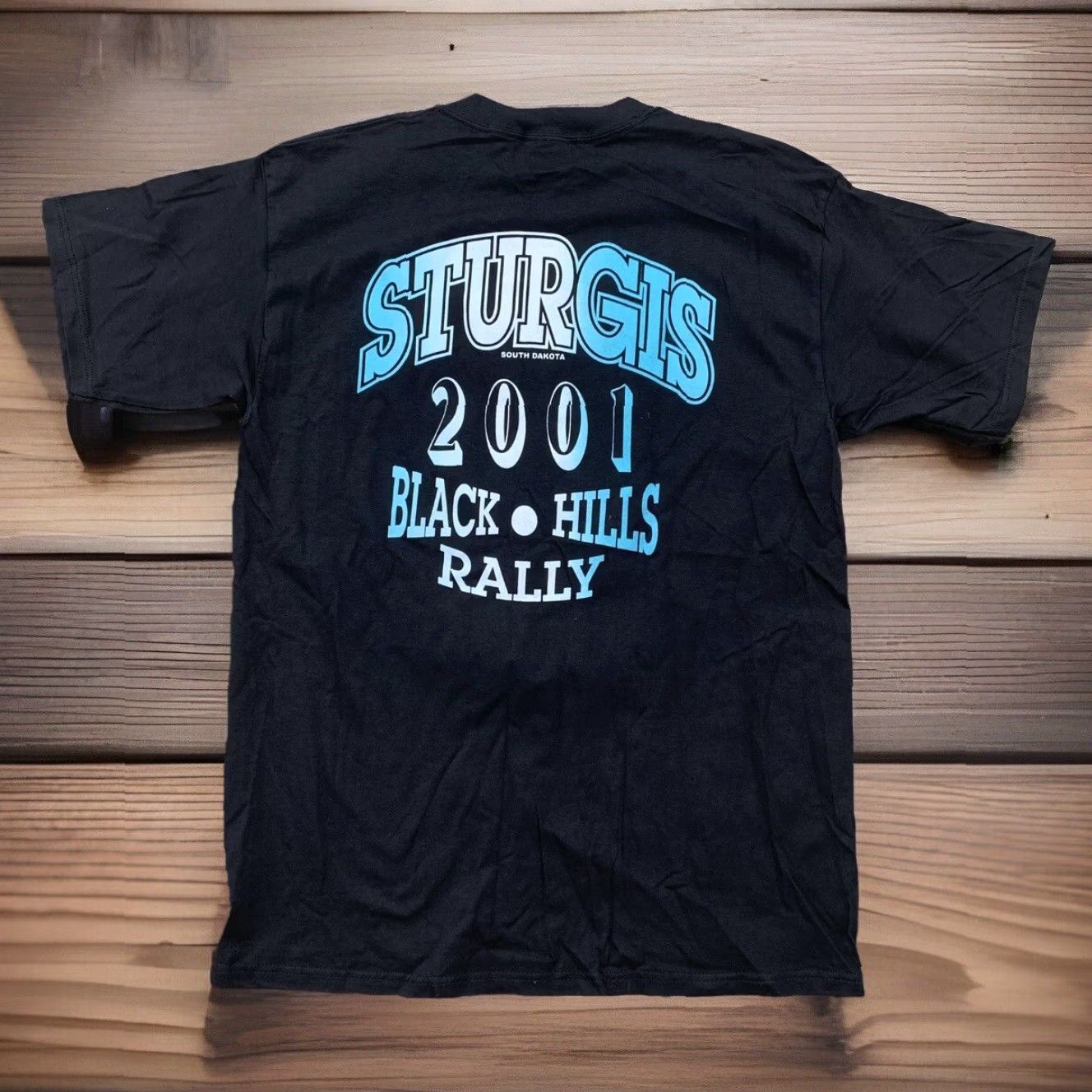 Gildan VINTAGE Sturgis South Dakota 2001 Black Hills Rally T Shirt L Men's Graphic Print Crew Neck Short Sleeve Cotton Gildan Dinosaur? Size US L / EU 52-54 / 3 - 6 Thumbnail