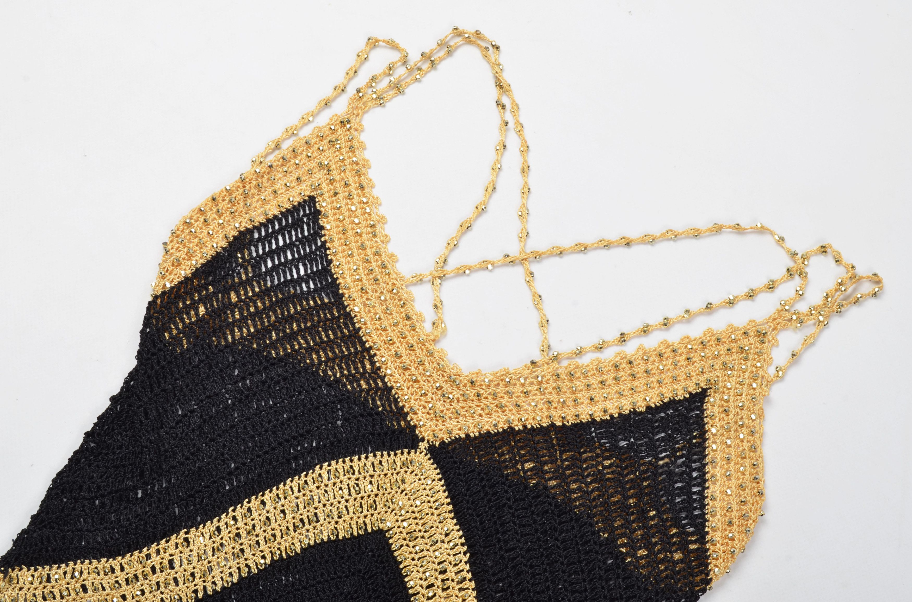 Other Vintage Crochet Knit Beaded Y2K Coquette Top Size S / US 4 / IT 40 - 5 Thumbnail