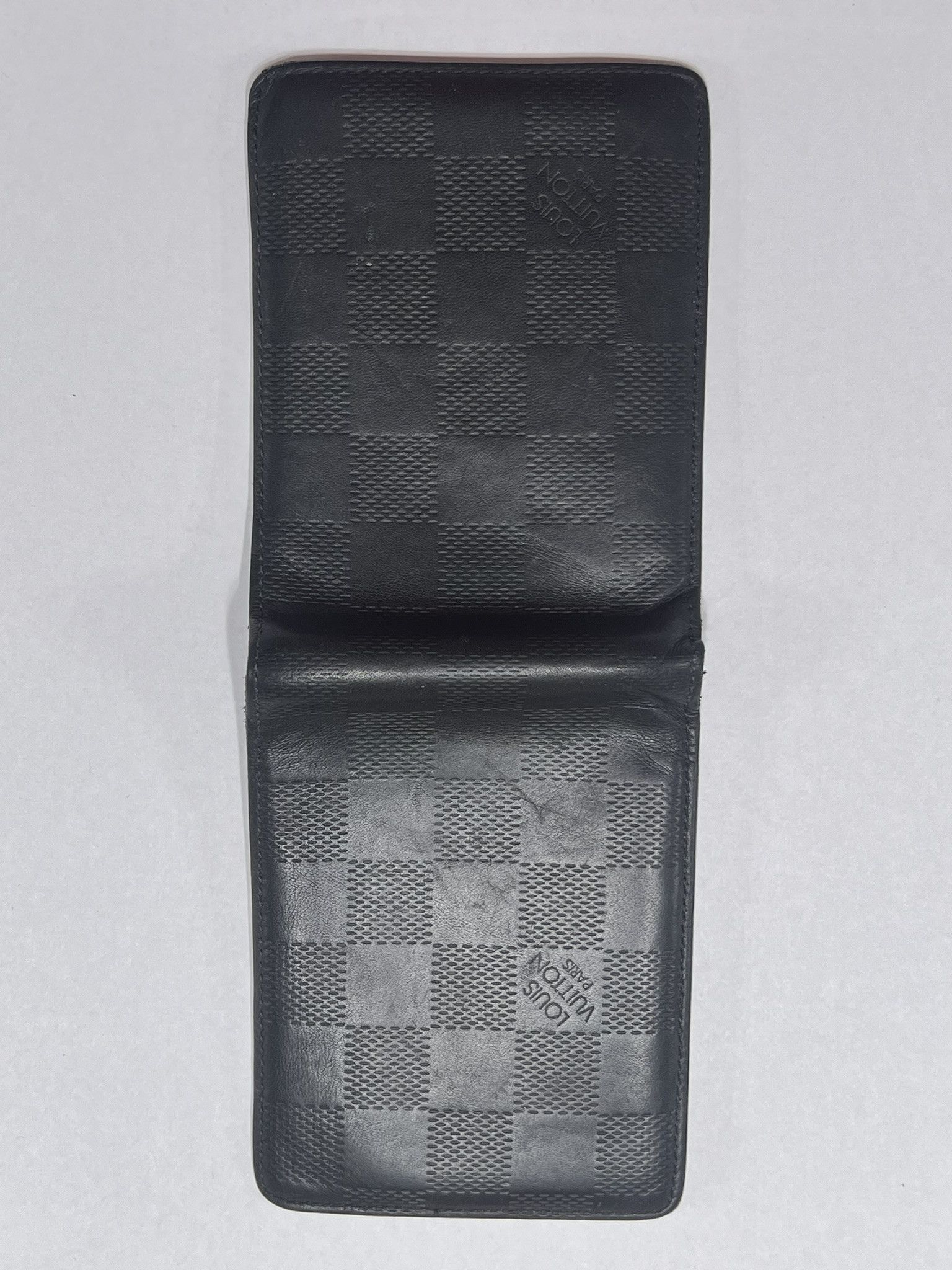 Louis Vuitton LOUIS VUITTON Damier Infini Slim Leather Wallet Onyx Black Size ONE SIZE - 3 Thumbnail