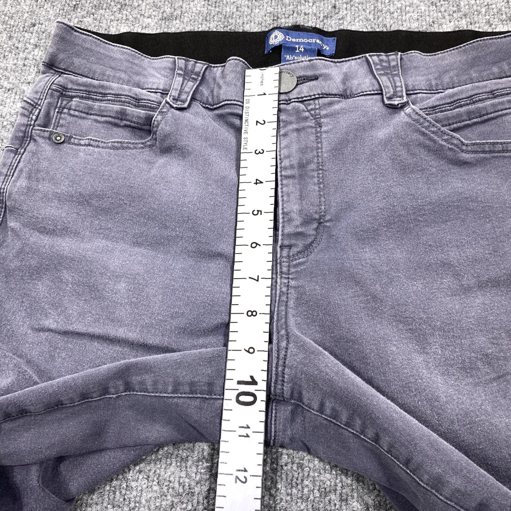 Vintage Democracy Jeans Womens 14 Gray Skinny Stretch Denim Mid Rise Slim Size 36" / US 14 / IT 50 - 6 Thumbnail
