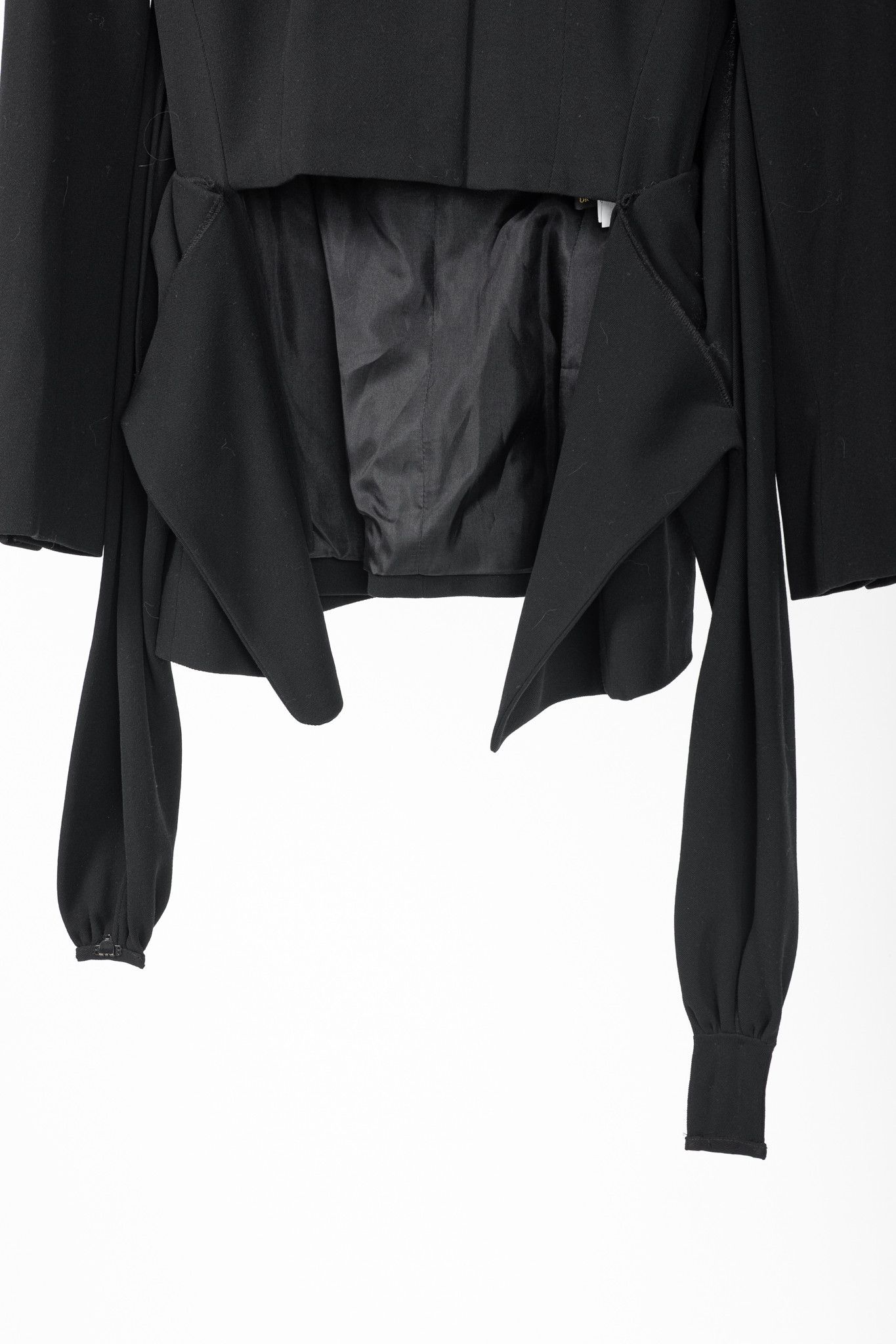 Donna Karan Donna Karan New York Black Wool-Crepe Wrap Blazer Size XS / US 0-2 / IT 36-38 - 9 Thumbnail