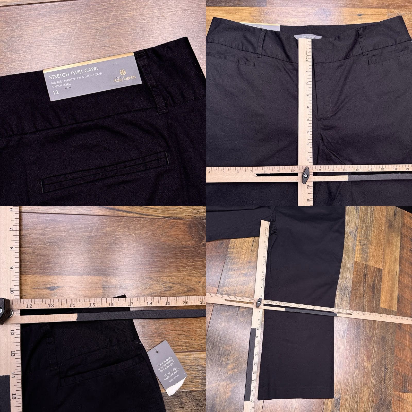 Vintage Daisy Fuentes Capri Pants Onyx 12 Mid Rise Twill Stretch Waist 33 Zipper Straight Leg Women Pants Vintage No N/A Size 34" / US 12 / IT 48 - 8 Thumbnail