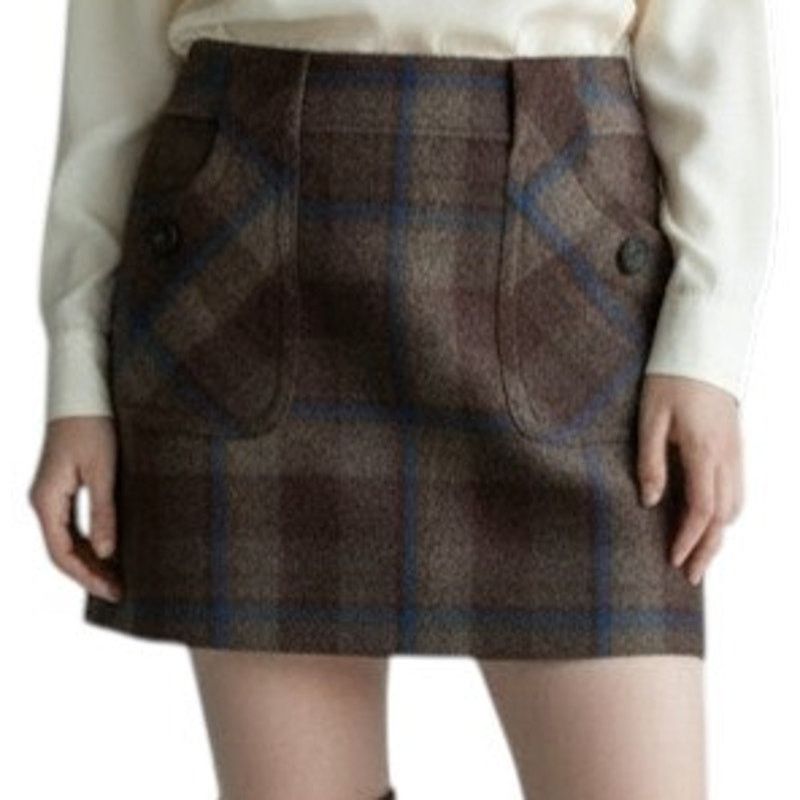 Esprit × Vintage Esprit Mini Skirt w Pockets Wool Blend Size 4 90s Y2K Plaid Size 27" / US 4 / IT 40 - 2 Thumbnail